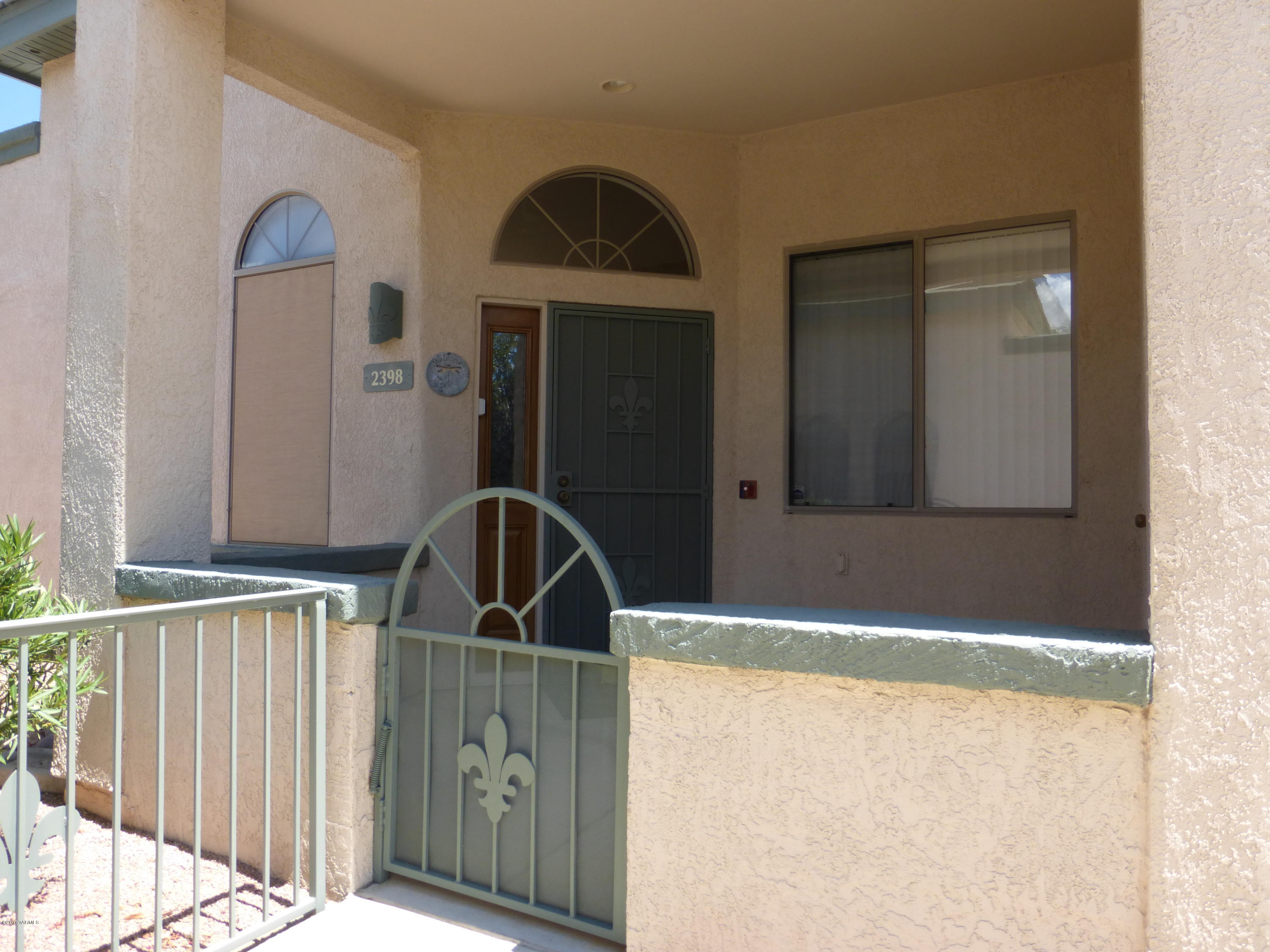 Beautiful 2BR/2BA Patio Home in the NW. Gated Adult 44-55+ and near Foothills Mall. New water heater, washer, microwave in 2014. Newer Heat Pump in 2010. Roof re-coated August 2017. The kitchen has a nice eat-in dining area with upgraded cabinets, a Lazy-Susan and pullouts. All appliances stay. Custom security doors on both patios. A natural area with a Mountain view from the back patio is cozy. The Clubhouse hosts a heated pool/spa/fireplace & kitchen for gatherings. The HOA includes: water, gate, exterior paint, tile roof, landscaping, Blanket Exterior Insurance & common areas. Roof just recoated, termite warranty, new paint, move in ready. Mona Lisa Village is one-of-a-kind 2 x 6 steel, one level Patio Home. Close to all amenities, Parks, medical, Pima College, the Dog Park, and the YMCA.  You must see to appreciate! Call Pat to show.