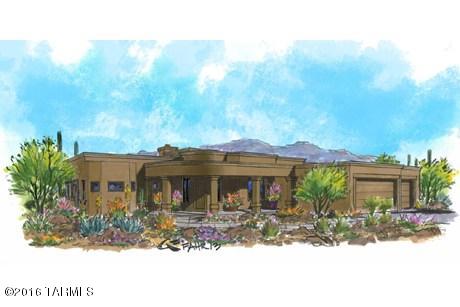 Home under construction is a beautiful Contemporary Southwest style 2870 SF home located in a gated subdivision with outstanding views of the four surrounding Tucson area mountain ranges. Situated on an approximate 3/4 acre lot, it will include a Great Room, Office/Media Room, split floor plan, 3 Bedrooms, 2 1/2 baths, 3 car garage and a large covered patio. Quality standard features are granite counter tops, Oakcraft cabinets, GE stainless appliance package, ceramic tile, DP Low E windows, 8' garage and primary interior doors, security system pre-wire and a gas fireplace. Please contact Mike Blake or Lewis Mitchell for a list of the many upgrades to be included in this quality Sombra home!