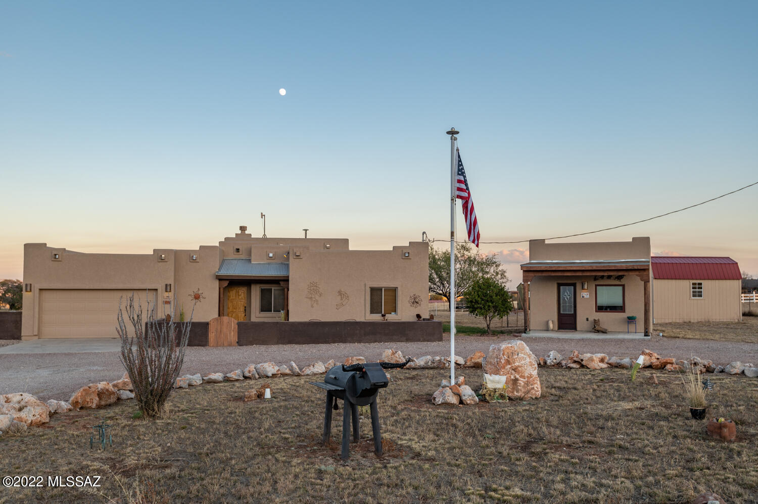 This Beautiful and Custom Santa Fe Home sits on 2.3 usable acres. Enjoy the spectacular 360 degree mountain views. Spacious open Great Room with stunning beehive fireplace and custom viga beams. Newly painted
interior/exterior, updated light fixtures, hardware and bedroom closet storage organizers. Custom detached 192 SF
Office/She Shed with electrical and Mini Split. Plenty of room for outdoor entertaining while enjoying the patios and courtyard. Lofted barn workshop with electrical, barn storage shed, tractor storage and garden shed. Private solar operated gated entry and fully fenced. Nestled in the area's coveted wine and ranch country while being close to town and national forest. A must see home! Please see attached fact sheet for more details!