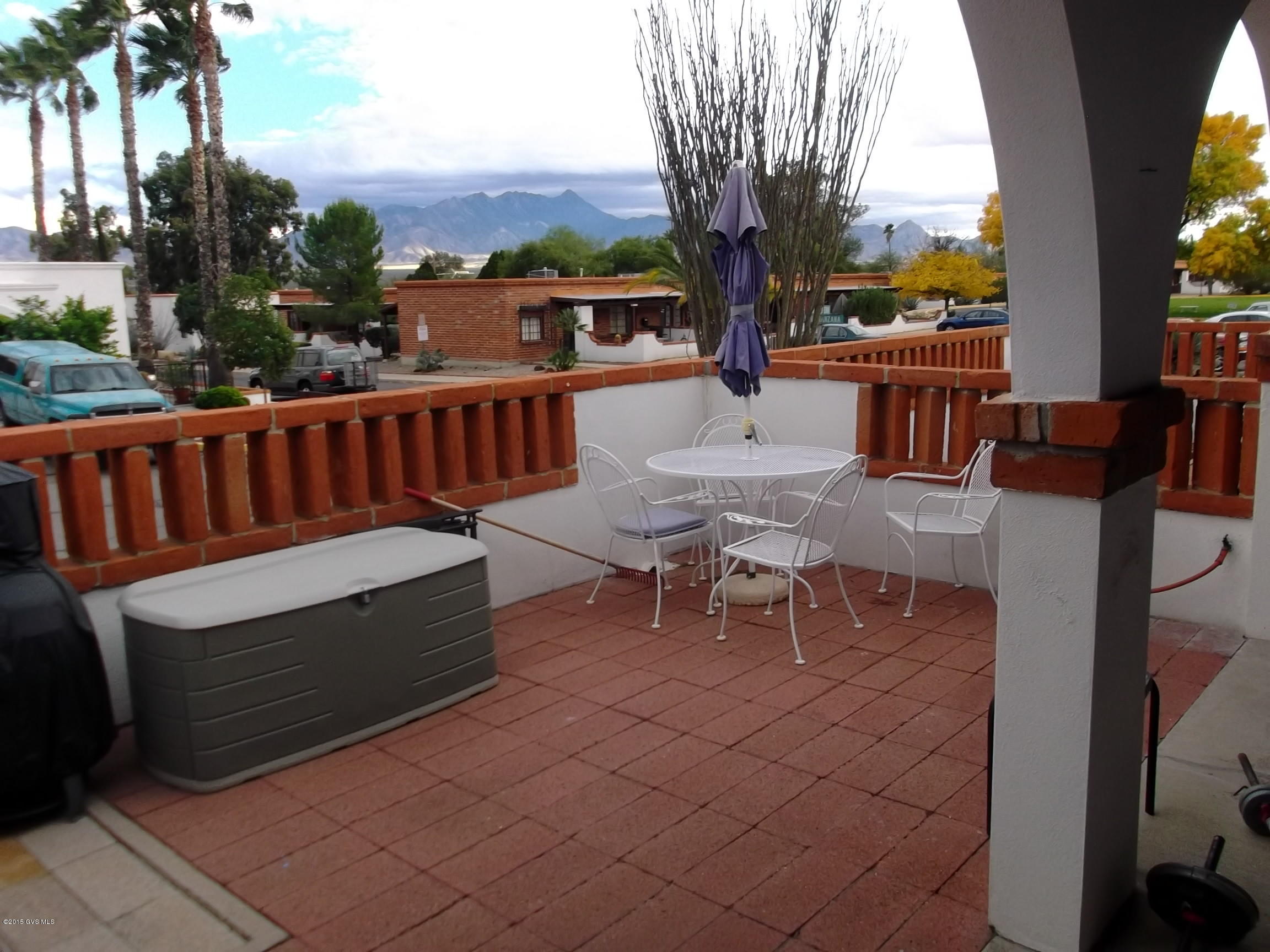 one of the best views in Villas East or West, tiled floors, enclosed shed with W/D, Unit sit high so lights from front parking, no light shining in bdrm, furnishing SBOS for $10.00, GVR is available, community pools, Central Location
 HOA fee of $200.00 per month covers, blding, roof, a/c and Heating equip. maint, grounds, water, sewer and garbage fees. It is very easy to live here.