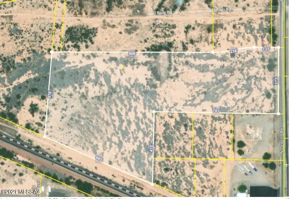Centrally located in Benson between I-10 and Business route 10. This property lies within the opportunity zone. EZ access. A portions adjoins the RR.  This 7 Acres is part of a larger 14 Ac parcel. Taxes on the 14 AC.
