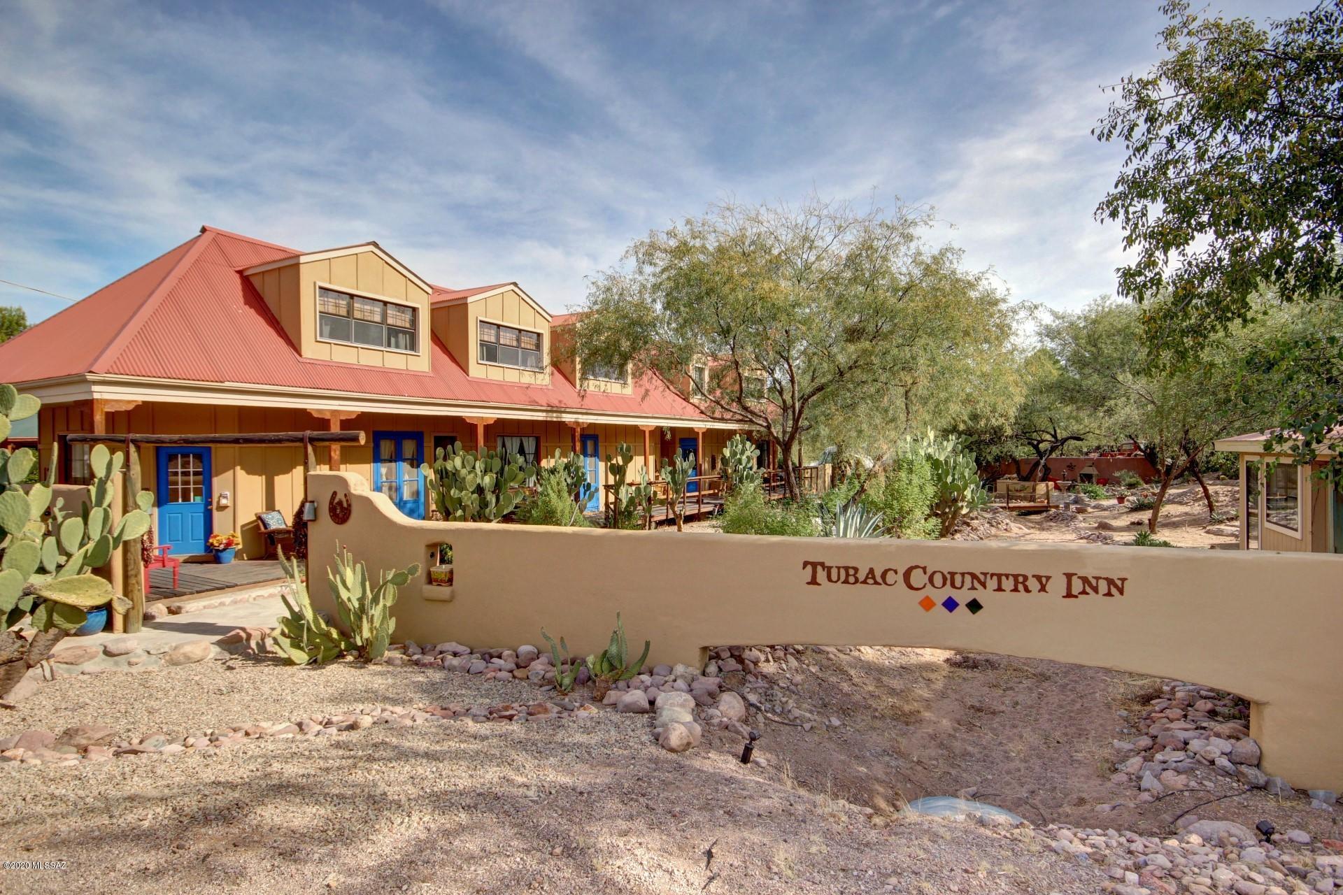 The Tubac Country Inn represents the best of what Tubac&the Southwest has to offer. Located in the center of the historic Village of Tubac, Arizona established in the 1700s, The Tubac Country Inn is close to restaurants, shops, galleries&the Presidio State Historic Park. Also, only minutes by car from the popular Tubac Golf Resort and Spa featuring 27 holes of golf. This 3400 square foot, five room Inn features charming accommodations. One of the 5 rooms could be occupied by the owner leaving 4 rooms available to rent. This establishment has a proven track record and can generate a great return or provide a stable income for your retirement. Also, for a qualified buyer, terms are available. This is a turn key operation and is ready for someone to purchase and start operation immediately.