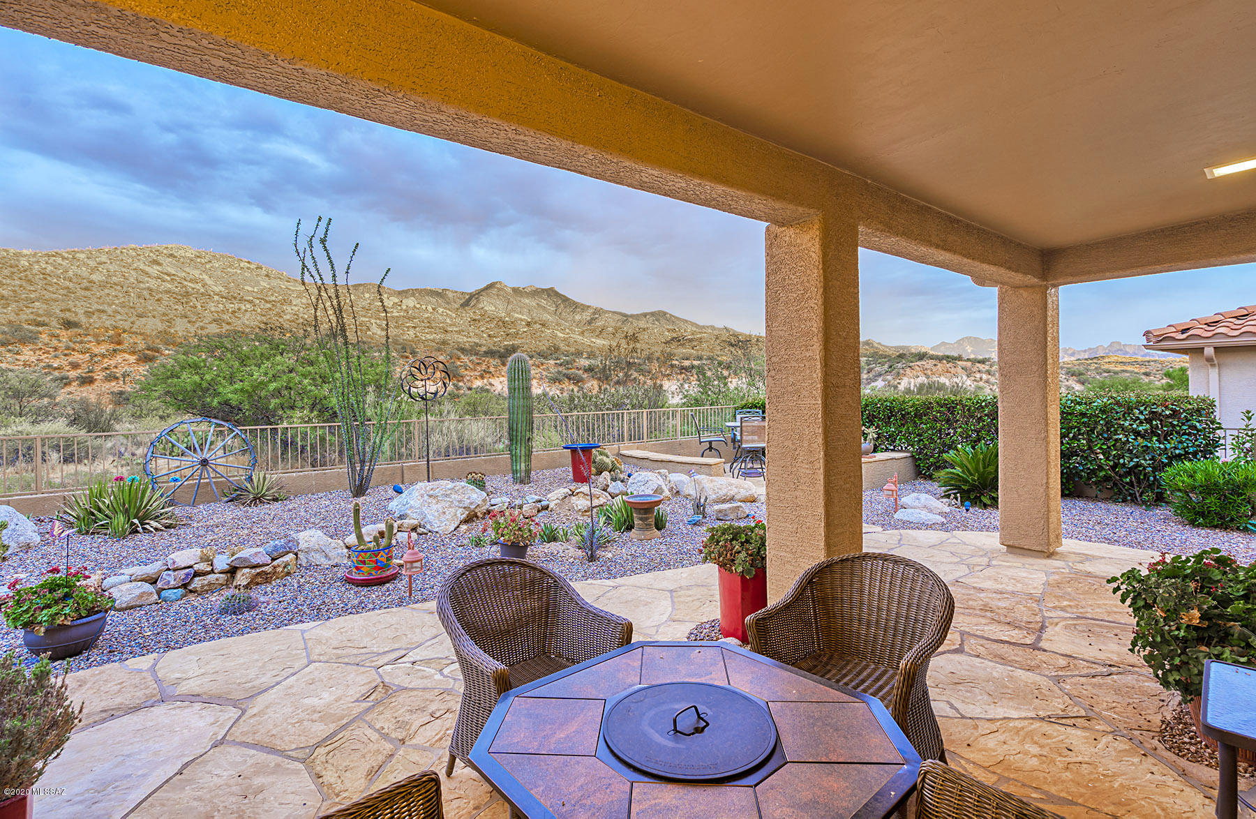 Enjoy unobstructed desert & mountain views from this Durango model. Sited on a prime lot in sought after Unit 21 this could be your dream home. Welcoming flagstone courtyard leads to custom double doors. Gathering room & dining room are ideal for your entertaining needs. Spacious island kitchen w granite counters, plenty of cabinetry, stainless appliances opens to family room & nook w views beyond. Spacious owners retreat has en-suite w soaker tub, separate shower, double vanity & large walk-in closet. Your guests will enjoy privacy in the separate upstairs guest suite w 2 Bed & Bath. Convenient den/office, powder rm, laundry rm, extra storage rm + 3 car garage. Large covered flagstone, extended patio w built-in BBQ & Kiva fireplace for entertaining, or enjoying the SaddleBrooke lifestyle