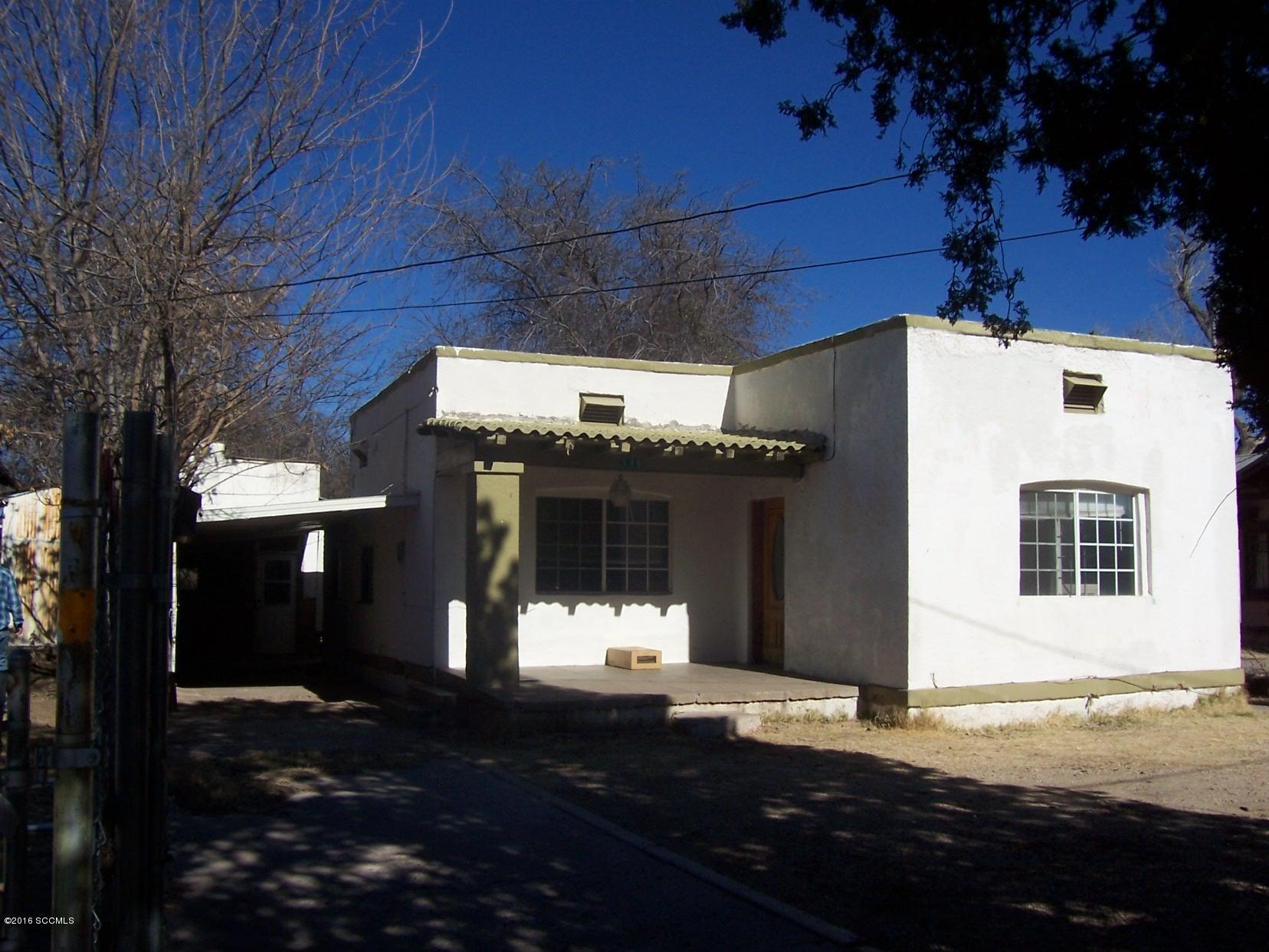 Three bedroom areas without closets, no central heating. House has a gas heater and swamp cooler.