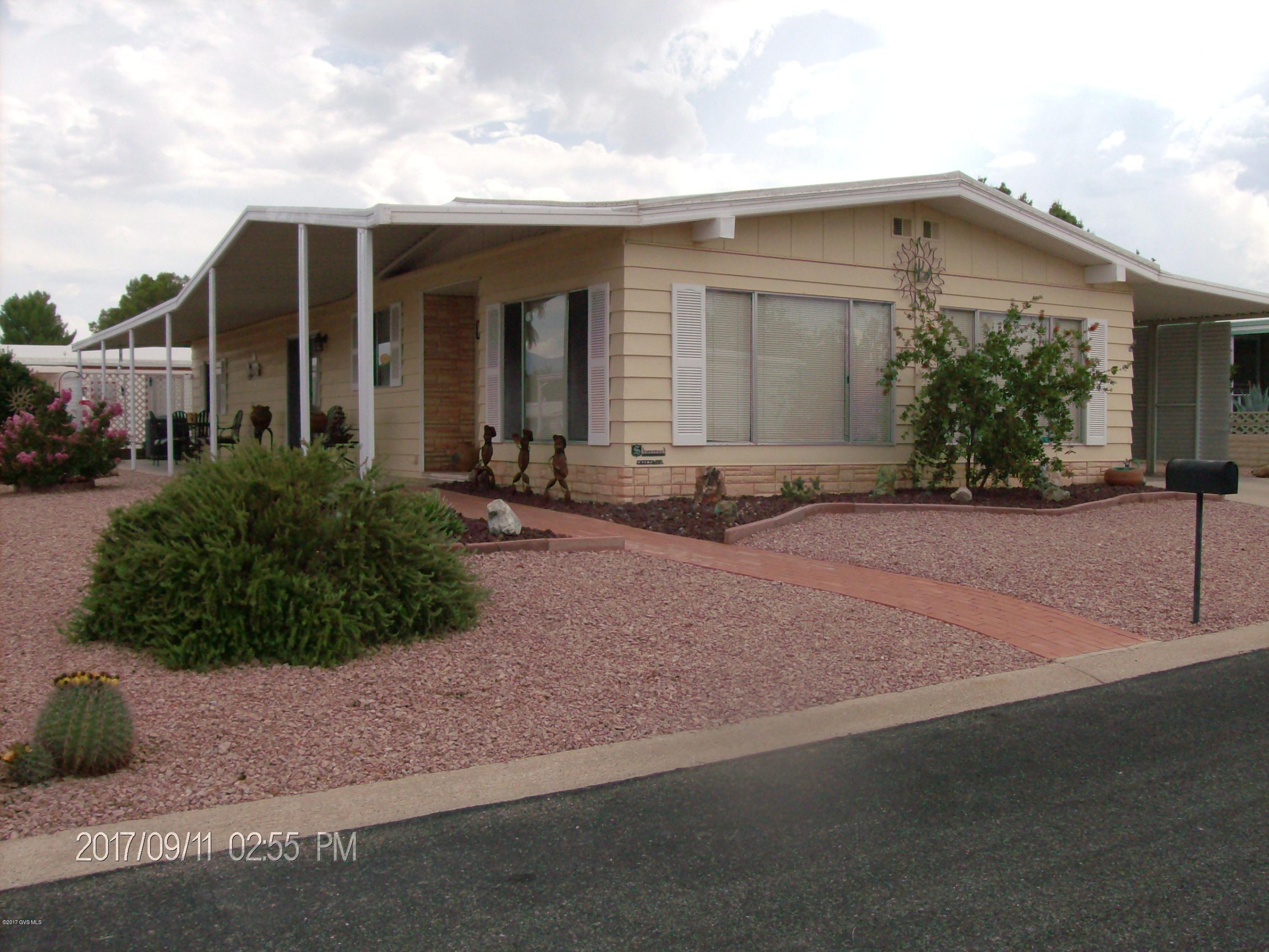 Spacious, open, Kitchen/Dining/Family area. Large, bright, Living Room. Fresh paint throughout. HVAC new in 2011. Mountain views from east-facing patio. Nice workshop/storage room. Termite warranty. Toilet stools replaced in 2016. Kitchen cabinets have roll-outs. Cable TV jack in every room. Ceiling fans in both BRs & LR. HOA fee includes use of the clubhouse, pool, hot tubweekly trash pickup, street maintenance, & much more! Conveniently located close to shopping, restaurants, golf, churches, and lots more! No GVR, but available.