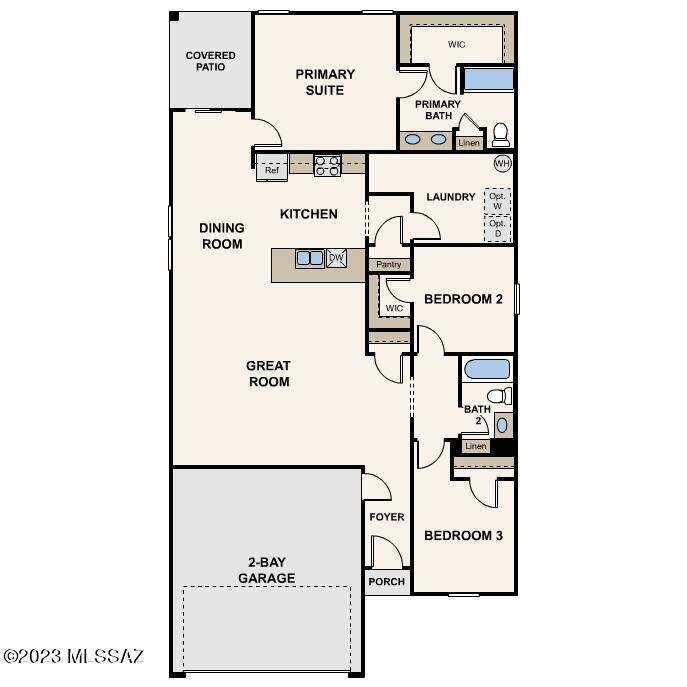 Prepare to be impressed by this DELIGHTFUL New home in the Water Crest Community! The desirable Palmero Plan features an open living room that flows into a well-appointed kitchen. The Kitchen features gorgeous cabinets, granite countertops, and Stainless-Steel Steel Appliances (Including a Range with Microwave and Dishwasher). The primary suite has a private bath, dual vanity sinks, and a roomy walk-in closet. The Palmero Plan also comes complete with a 2-car garage.