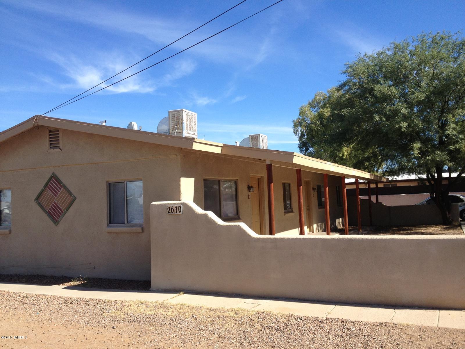 Renovated 4-plex with attractive financials - your positive cash flow can begin immediately! Units 1&2 have evaporative coolers & baseboard heat & rent for $575/mo, but units 3&4 have heat pumps and rent for $600/mo; All units are leased and have newer flooring, dual pane windows, fenced back yards, front covered patios, a shared front courtyard, and extra parking for guests; Vacancy has not been a problem; Property consists of 2 duplexes, each on a separate parcel, but they are being sold together -the ''other'' address is 3701 E Flower St (111-08-2250)