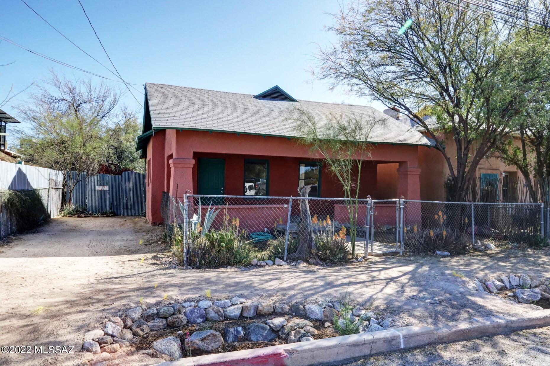 Historic Home with Casita in Dunbar Spring zoned R-3, add a casita a studio or..?
Built in 1924 the main house has newly refinished wood floors. It has been repiped for water & sewer connections. New HVAC system just installed. A sweet Jack n Jill bathroom has new tub, new tile & new plumbing.The kitchen is ready for your style and look. The casita is perfect for family,studio,rental or an Airbnb. New HVAC, new roof,new water & sewer repiped. New hot water heaters on both houses as well.
New landscaping has 17 new native plants and trees 3 new water basins with water reclamation providing greenery,habitat and biodiversity. Historic status available if owner occupied. Go Show this bit of history in one of Tucson's oldest neighborhoods estbalishedin 1877.