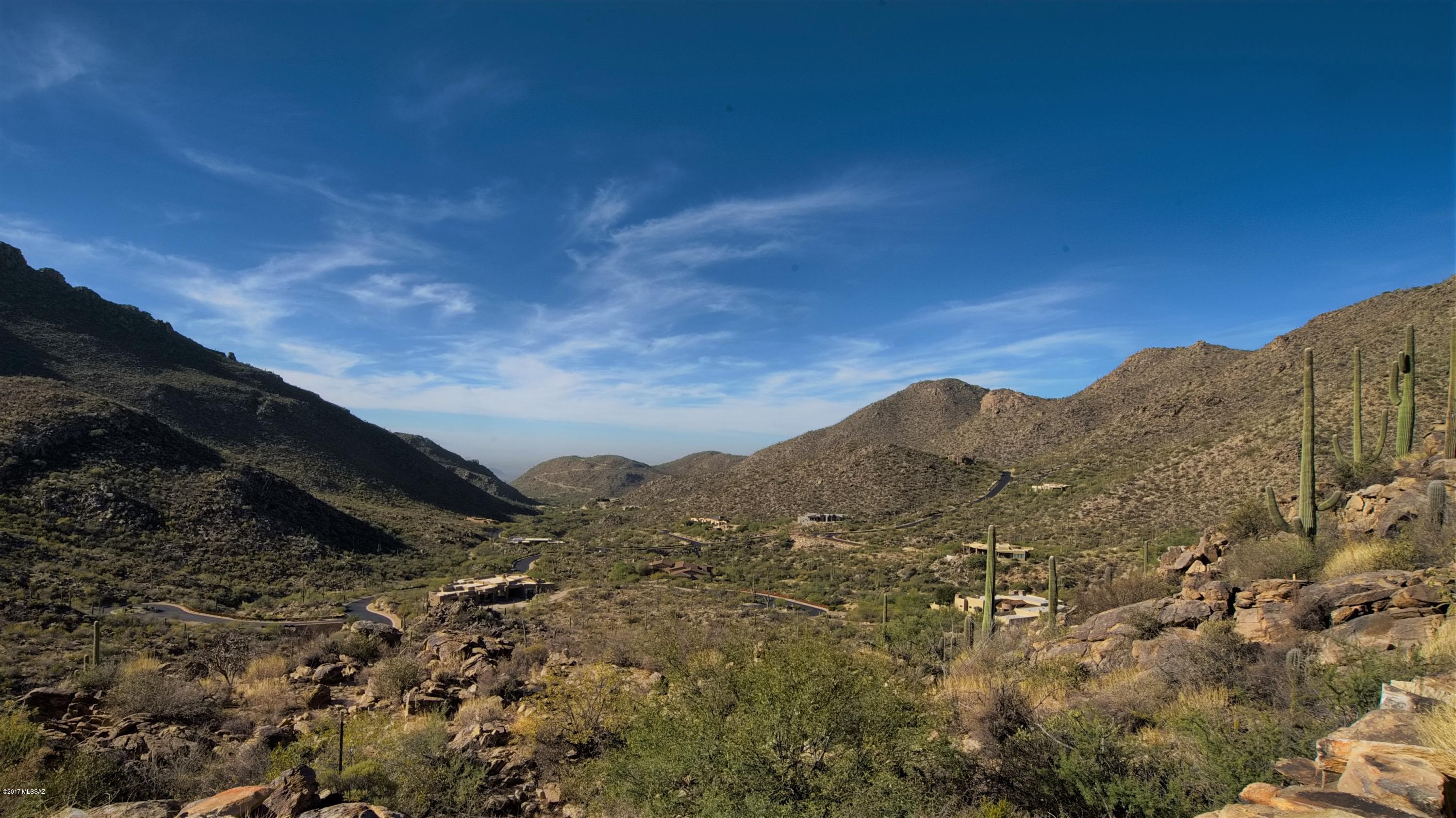 Absolutely Spectacular 360 Degree views from the Hillside Custom Home Lot in Canyon Pass at Dove Mountain! City lights and surrounding mountain ranges surround this incredible Lot, which includes a Building Pad/Driveway access that is ready for the Custom Home of your Dreams. Lot Also includes a Knife Edge Pool finished to Gunite Stage and rear retaining wall. Plans for a Custom Designed Ron Robinette Home are also available. Utility sleeves and water line have been brought up to building site, while water meter is in place as well. Close proximity to Gallery Golf Club and The Ritz Carlton at Dove Mountain. This is the Perfect Opportunity for someone looking for a Custom Home Lot in Canyon Pass, fully prepped and ready to start building.