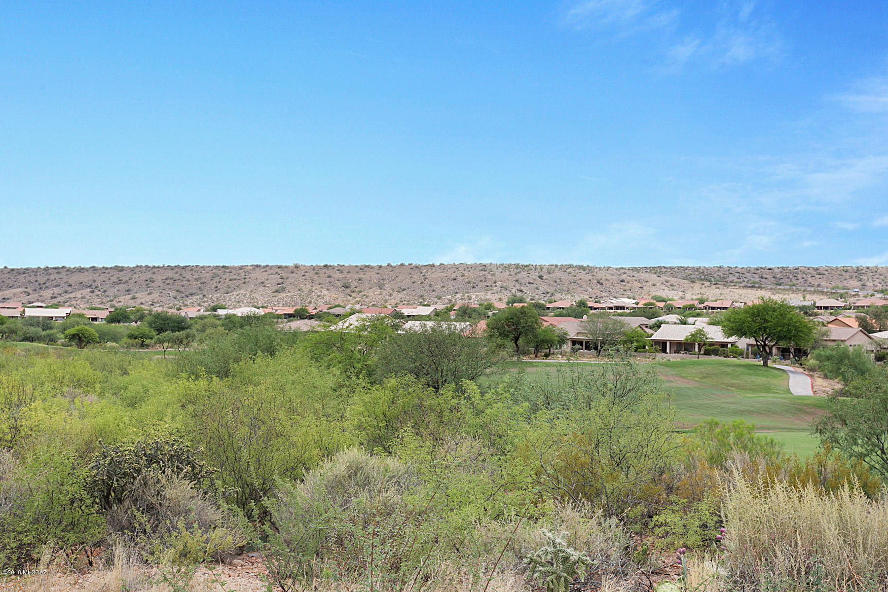 Come see this popular Laredo split-bedroom floor plan with fabulous golf course and mountain views, in SaddleBrooke, Tucson's Premier Active Adult Retirement Community.  This home sits on a Premium Golf Course Elevated Lot above the 11th green on the Mountainview Golf Course.  Fabulous views looking over the green and down the fairway to sensational sunsets. Features include kitchen island/breakfast bar, rollout shelves in cabinets, corian countertops, ceiling fans, 2 foot bump out on the guest bedroom/den side, bay window in master bedroom, built-in bookshelves in den, sink in garage, built-in BBQ in backyard, full covered patio, and the list goes on.
