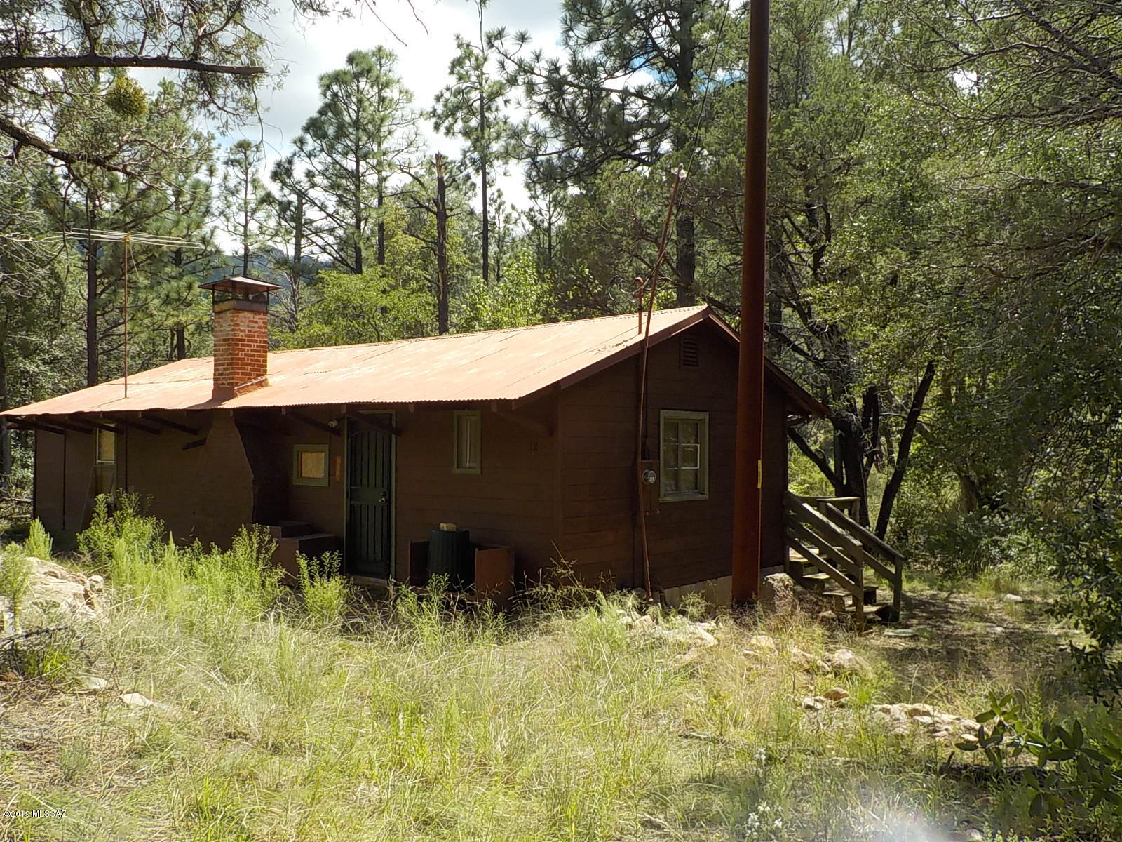 Cozy Cabin in the Coronado National Forest. 2 Bedroom, 1 Bath with a Large deck overlooking Turkey Creek. Extremely relaxing area. Perfect getaway from the heat or busy life style. Imagine spending an Old Fashion Thanksgiving or Christmas. Plenty of Deer and Turkey everywhere. This is a great opportunity to be able to go and enjoy the wilderness anytime you want to. You own the cabin and 'lease' the land from the U.S. Forest Service for an annual fee of approximately $3,600. (Forest Service permits are issued for 20 year periods.) Call for an appointment