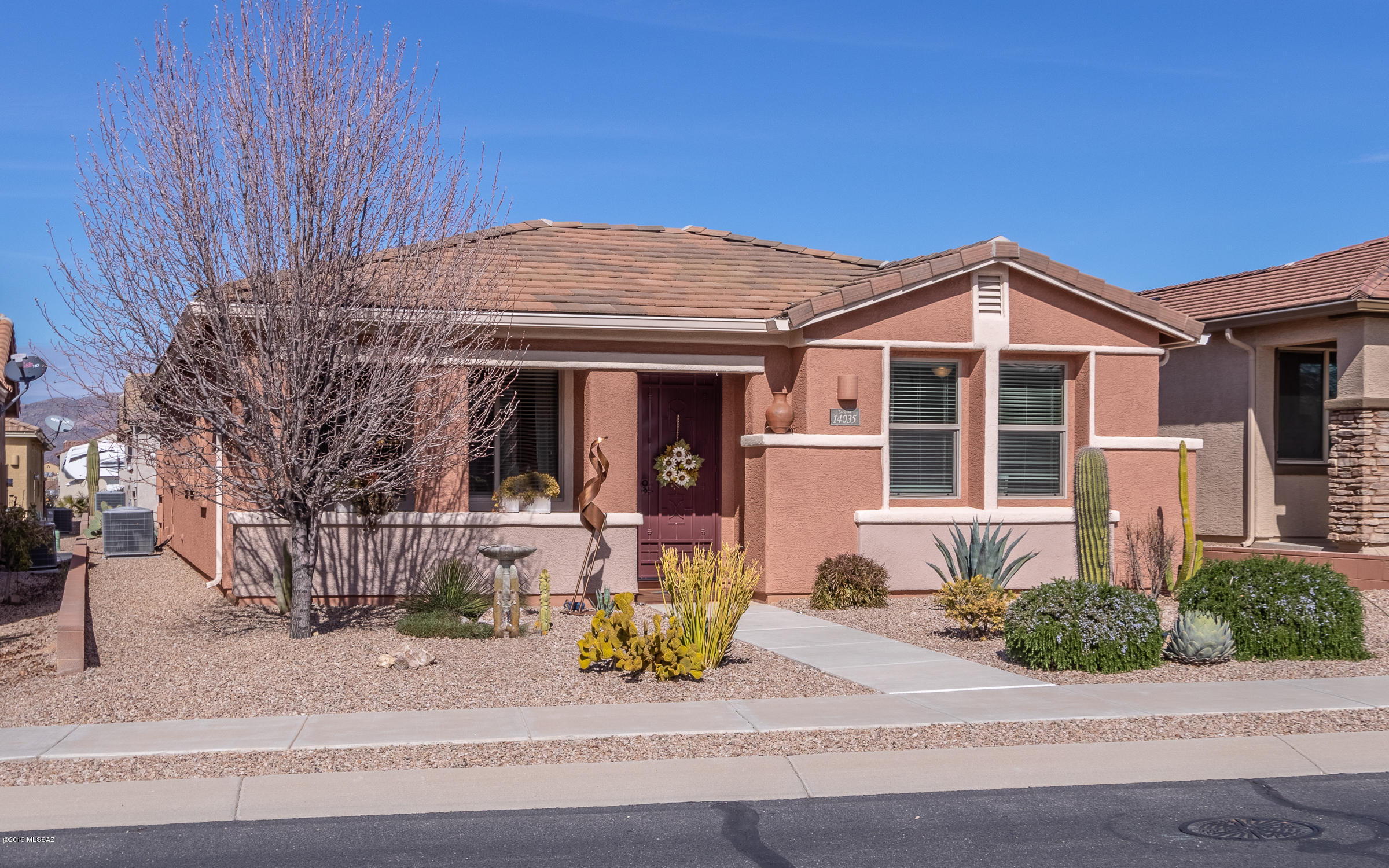 Active People live in this Del Webb 55+ Community!  This home is turnkey and ready for the new owner. Complete with 2 Bedrooms + Den / Office.  Only the bedrooms have carpet, high ceilings, granite counters with extended cabinets and built in desk, ceiling fans, freshly painted, cobblestone courtyard with planter, and lovely front porch.  There is little yard work with this one owner home. The owners suite has a large walkin closet, spacious shower, double vanity and custom lights. Stainless Steel Appliances (gas range), This is a North / South Exposure with perfect shade in the courtyard!  Enjoy the community Pool, Spa, Pickle Ball, billards, clubs, all located next to the Rancho Del Lago Golf course & Resturant.  Come check this home out because it is priced to sell!