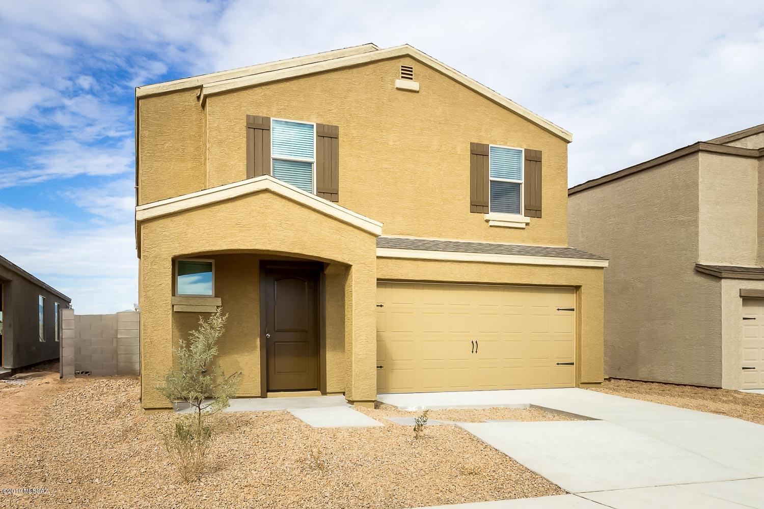 The Palo Verde is a beautiful, two-story home featuring an open floor plan with 5 bedrooms and 3 full baths. This home includes energy-efficient kitchen appliances, granite countertops, a fully-fenced backyard, front yard landscaping and an attached two-car garage. Whether upstairs or down, you will find an abundance of space for entertaining guests in this home! The gorgeous kitchen includes a center island and overlooks a spacious dining and living area. In addition, the spacious loft area upstairs can be used as a media or game room. Another highlight of this home is the downstairs guest room. The Palo Verde is found in the neighborhood of Cantera, which is located near a variety of entertainment opportunities.