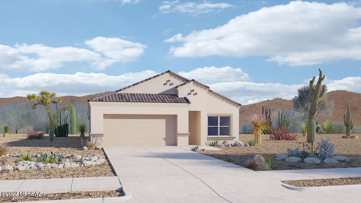 The 1-Story Van Buren model located in the Saguaro Bloom Mesquite Community offers a 1,914 sq.ft. floorplan with 5 bedrooms, 2-3 bathrooms and a 2 car garage. ++ Self Cleaning Stainless Steel Electric Range with Microwave & Dishwasher - Granite Countertops in the Kitchen & Cultured Marble in Bathrooms - Tile floors in Entry, Kitchen, Dining Room, Laundry Room & Bathrooms -  42'' Birch Straight Cabinets - DuPure® Ultra Filter Single Stage® Water Filtration -  Rinnai® Tankless Water Heater - Rounded Drywall corners - Five-Panel Rockport Interior Doors with Chrome Lever - 9-foot Ceilings on first floor. -  Saguaro studded cliffs and stunning sunsets abound at this hidden gem of a community.