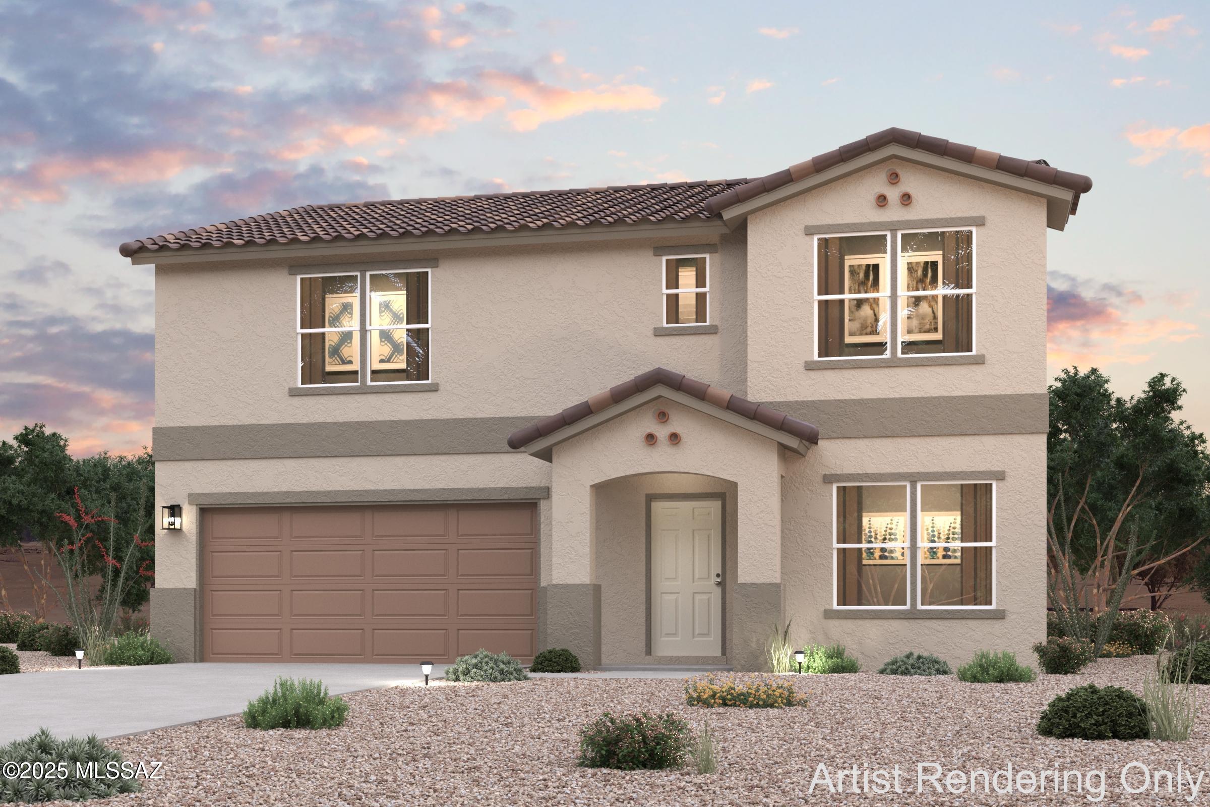 Unveil a world of comfort at this new residence within the peaceful confines of the Entrada Del Toro Community! The Ocotillo Floor Plan is designed to offer both style and practicality, making it an ideal choice for a variety of lifestyles. This two-story home features an open-concept layout on the main level, seamlessly connecting the kitchen, breakfast nook, and great room. The kitchen is a highlight, equipped with granite countertops and stainless-steel appliances, providing a modern and functional space for cooking and gathering. Adjacent to the kitchen, you'll find a formal dining room perfect for hosting meals, as well as a versatile flex space that can be customized to suit your needs, whether it's a home office, playroom, or additional living area.