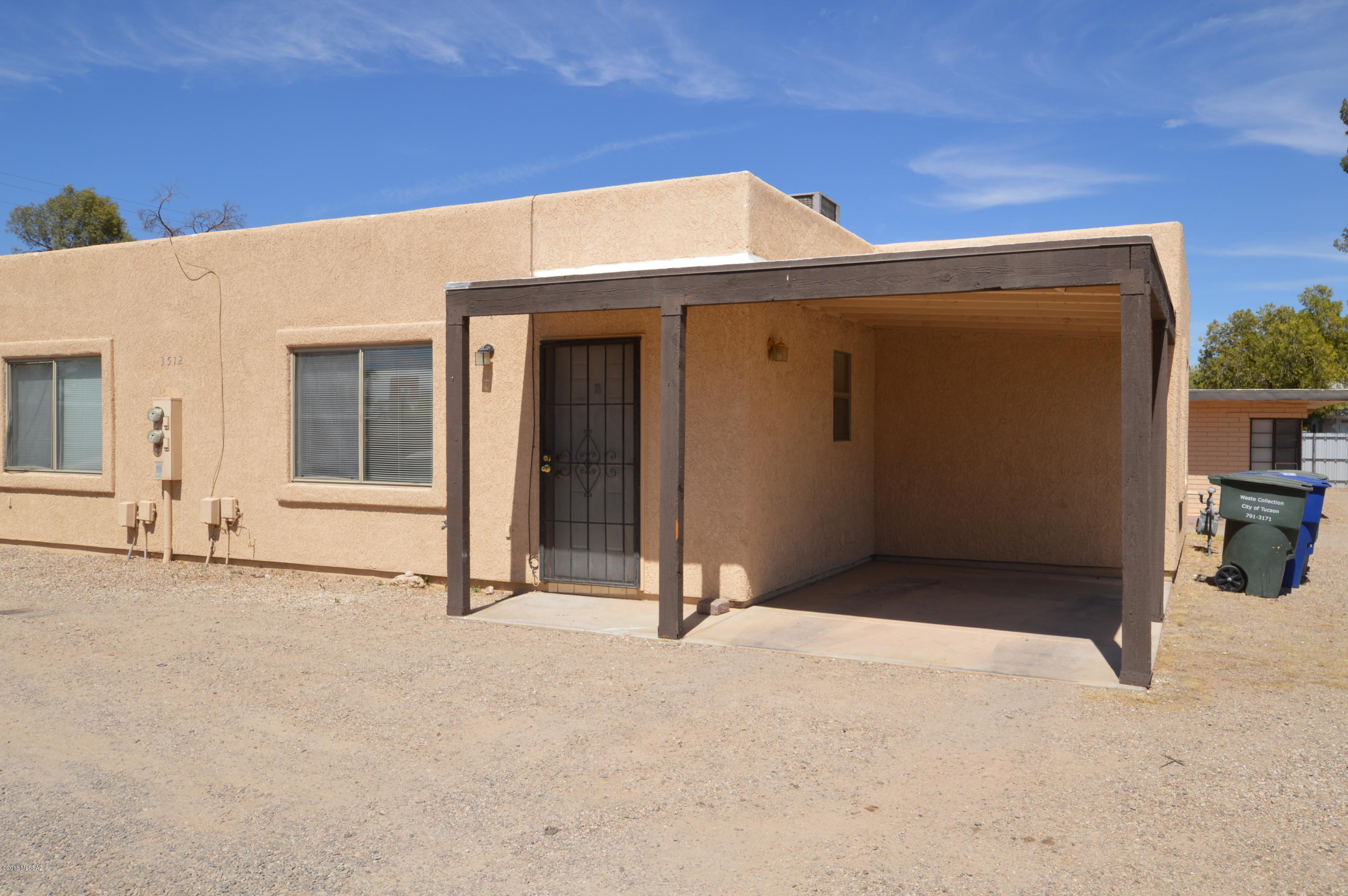 Santa Fe style 2 bedroom, 2 full bath duplex. Large open living room. Two master suites with 2 full baths. Perfect for students or small family. AC and dual pane windows for economical comfort. Laundry hookups. Close to schools and shopping and easy access to UA! Fenced yard welcomes pet with deposit. Call on this home today! **List price includes a $45 concession for changing AC filters monthly.