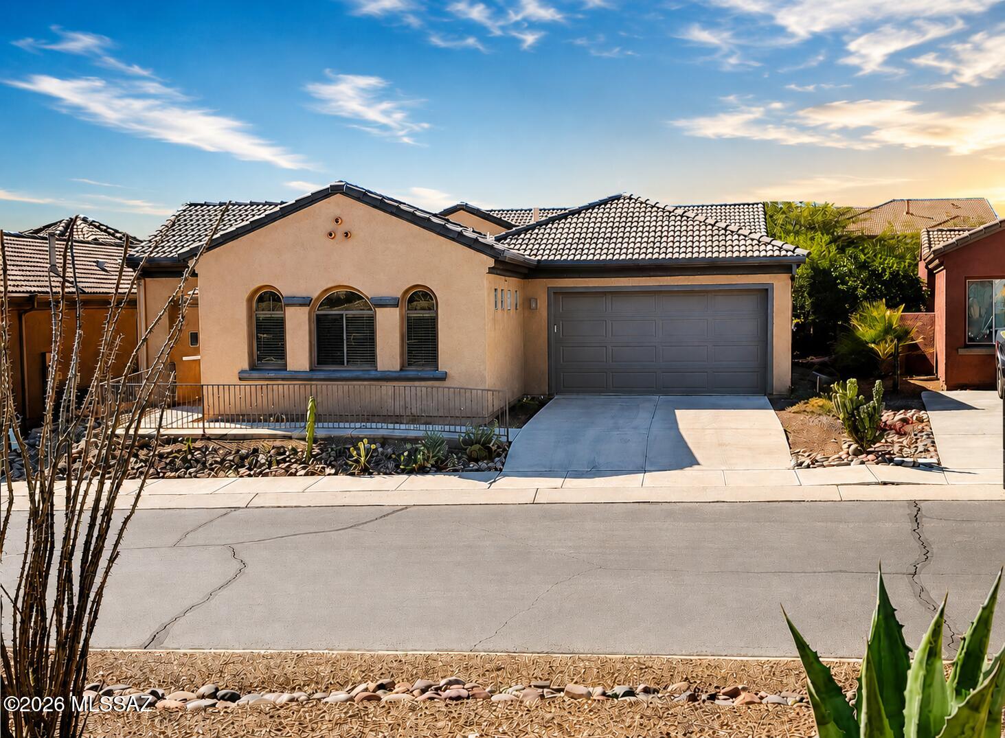 Located in the scenic Canoa Hills of Green Valley in a gated golf community. Enjoy views of the Santa Rita's & a great floor plan featuring a 2 bedroom, 2 bath main home + an attached 1 bedroom, 1 bath casita with private entrance and a garage that will fit 2 cars and a gold cart!! The spacious primary suite includes dual vanities, a generously sized bathroom & a walk-in closet. Include brand new carpet, fresh interior paint, new ceiling fans & all new LED lighting. Situated within the Green Valley Recreation boundary, offering access to pools, fitness centers, pickleball, clubs, and more. The home comes with a robust 1 year home warranty, has been professionally cleaned & is ready for move in!! Schedule a viewing today!! Green Valley Recreation membership includes access to all 15 centers with swimming pools, spas, fitness facilities, pickleball courts, and countless social clubs and activities. Conveniently located in a peaceful setting while remaining close to shopping, dining, and medical services. One of the sellers is a licensed real estate agent in Arizona.