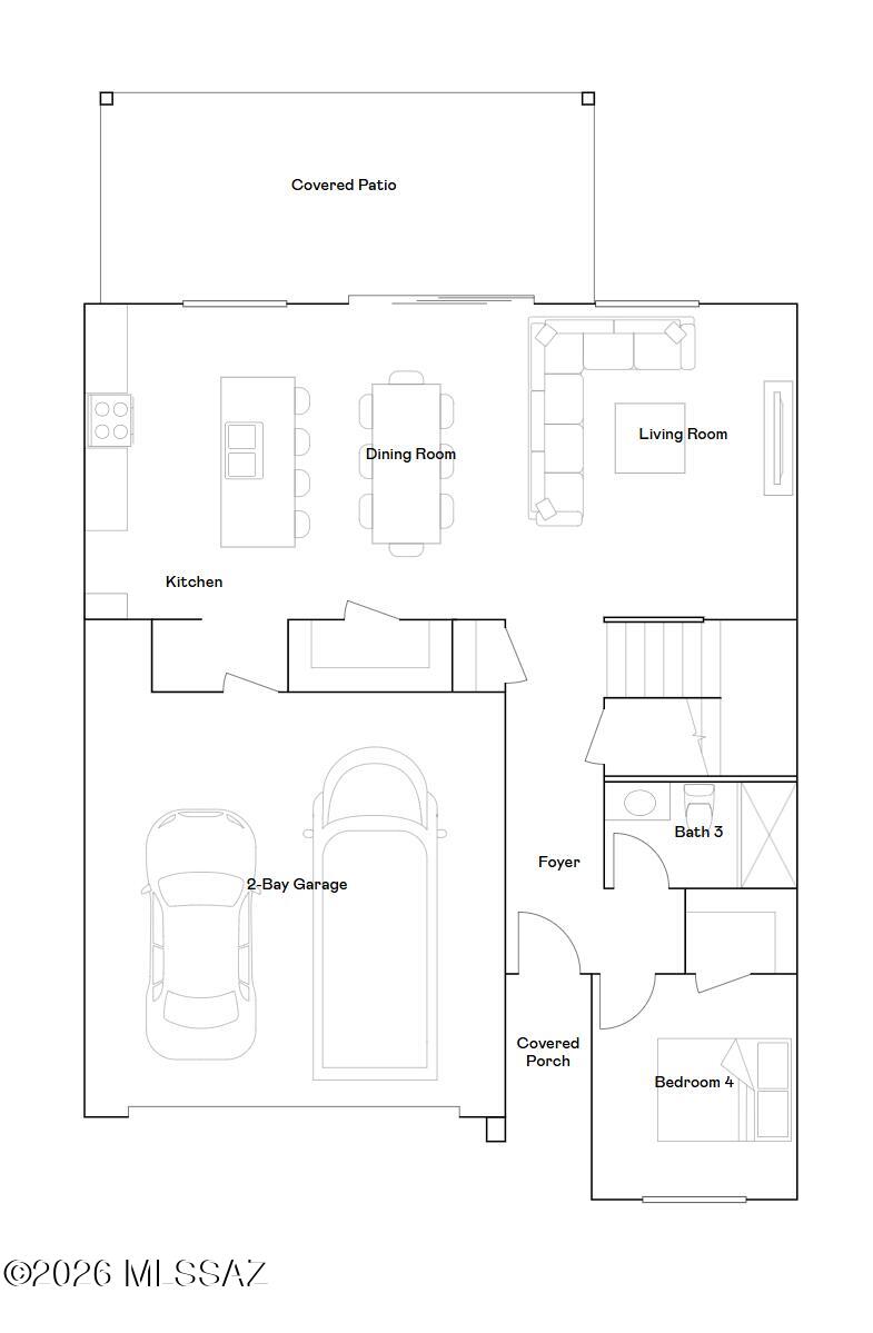 Upon entry, this new two-story home features a bedroom suite steps from a full bathroom, offering a flexible and secluded space. An open plan at the back of the home encourages simple transitions between a modern kitchen, an elegant dining room and comfortable living room. On the second floor, a versatile loft offers a convenient shared living area near two additional bedrooms and a generous owner's suite, complete with a full bathroom and walk-in closet. This home includes GE® stainless steal appliances, Rinnai Tankless Water Heater, prep for reverse osmosis, Quartz Countertops, 2'' faux wood blinds, LED lighting and so much more! As an added bonus, this home includes a washer and dryer.