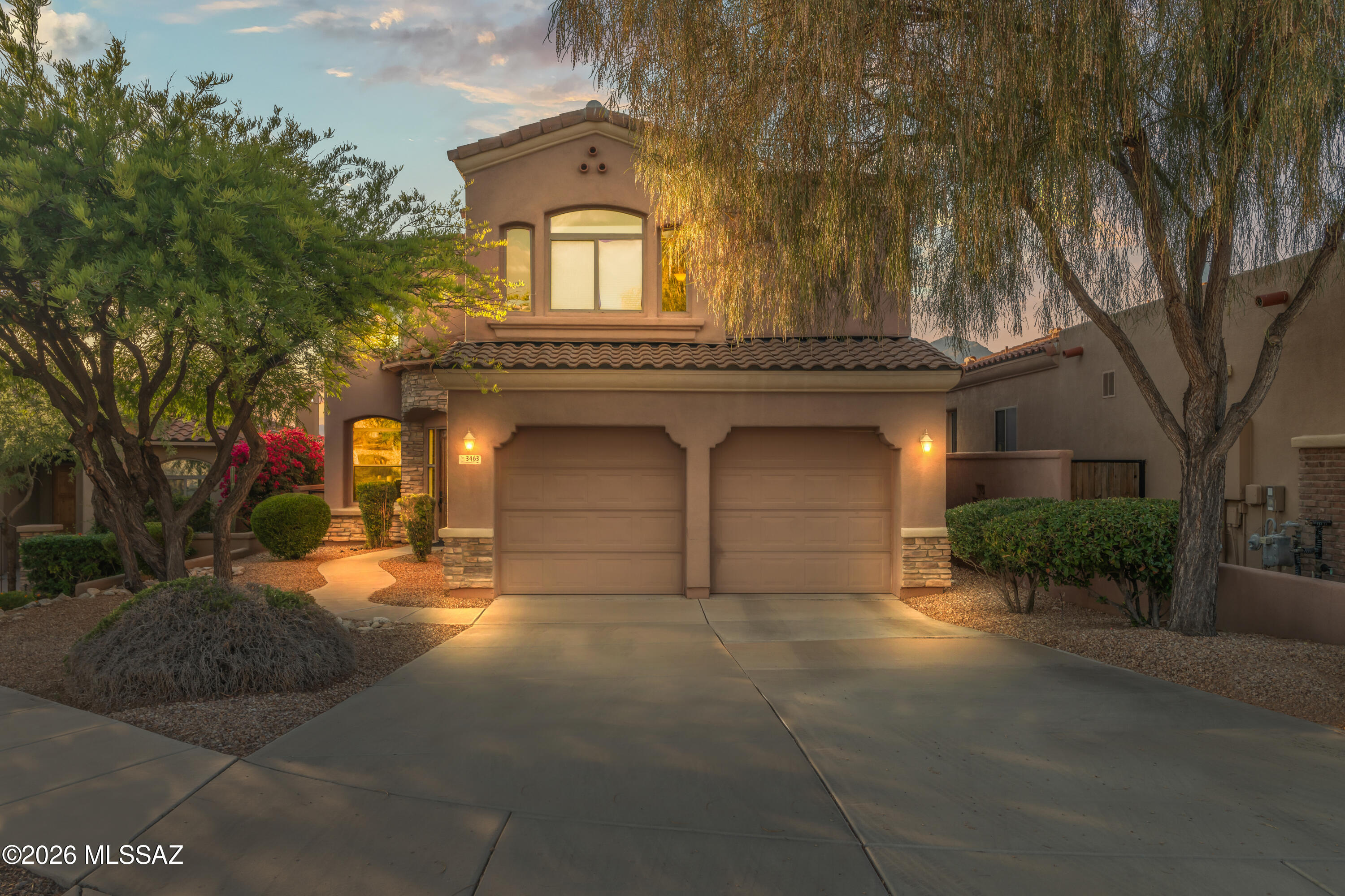 Nestled on a quiet street in the highly desirable Catalina Foothills, this beautiful home offers soaring ceilings, abundant natural light, and spacious living areas designed for comfortable living and effortless entertaining. The open-concept floor plan seamlessly connects the great room, kitchen, dining area, and breakfast nook, creating an inviting gathering space. The private primary suite features dual walk-in closets, while a versatile loft and den provide flexibility for work, recreation, or additional living space. Generously sized secondary bedrooms and a 2-car garage add to the home's appeal. Ideally located near premier shopping, dining, golf courses, fitness centers, and scenic hiking and biking trails, this exceptional property offers easy access to the best of Foothills living. Residents enjoy proximity to top-rated schools, luxury resorts, neighborhood parks, and everyday conveniences, all surrounded by the breathtaking beauty of the Sonoran Desert and majestic mountain views.