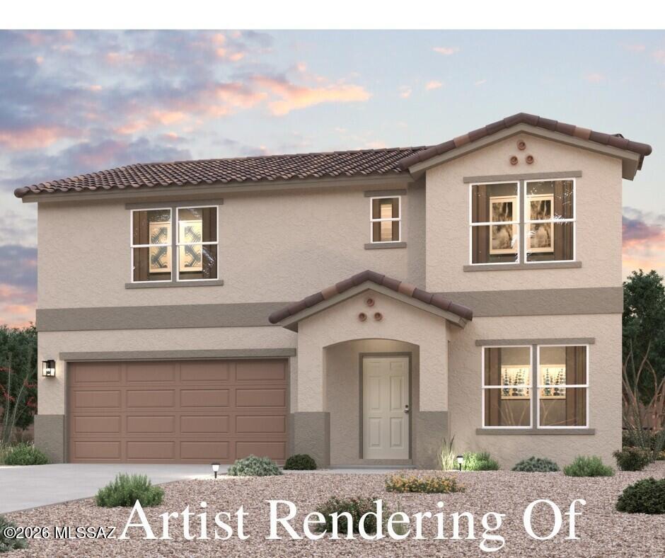 Unveil a world of comfort at this new residence within the peaceful confines of the Entrada Del Toro Community! The Ocotillo Floor Plan is designed to offer both style and practicality, making it an ideal choice for a variety of lifestyles. This two-story home features an open-concept layout on the main level, seamlessly connecting the kitchen, breakfast nook, and great room. The kitchen is a highlight, equipped with granite countertops and stainless-steel appliances, providing a modern and functional space for cooking and gathering. Adjacent to the kitchen, you'll find a formal dining room perfect for hosting meals, as well as a versatile flex space that can be customized to suit your needs, whether it's a home office, playroom, or additional living area.