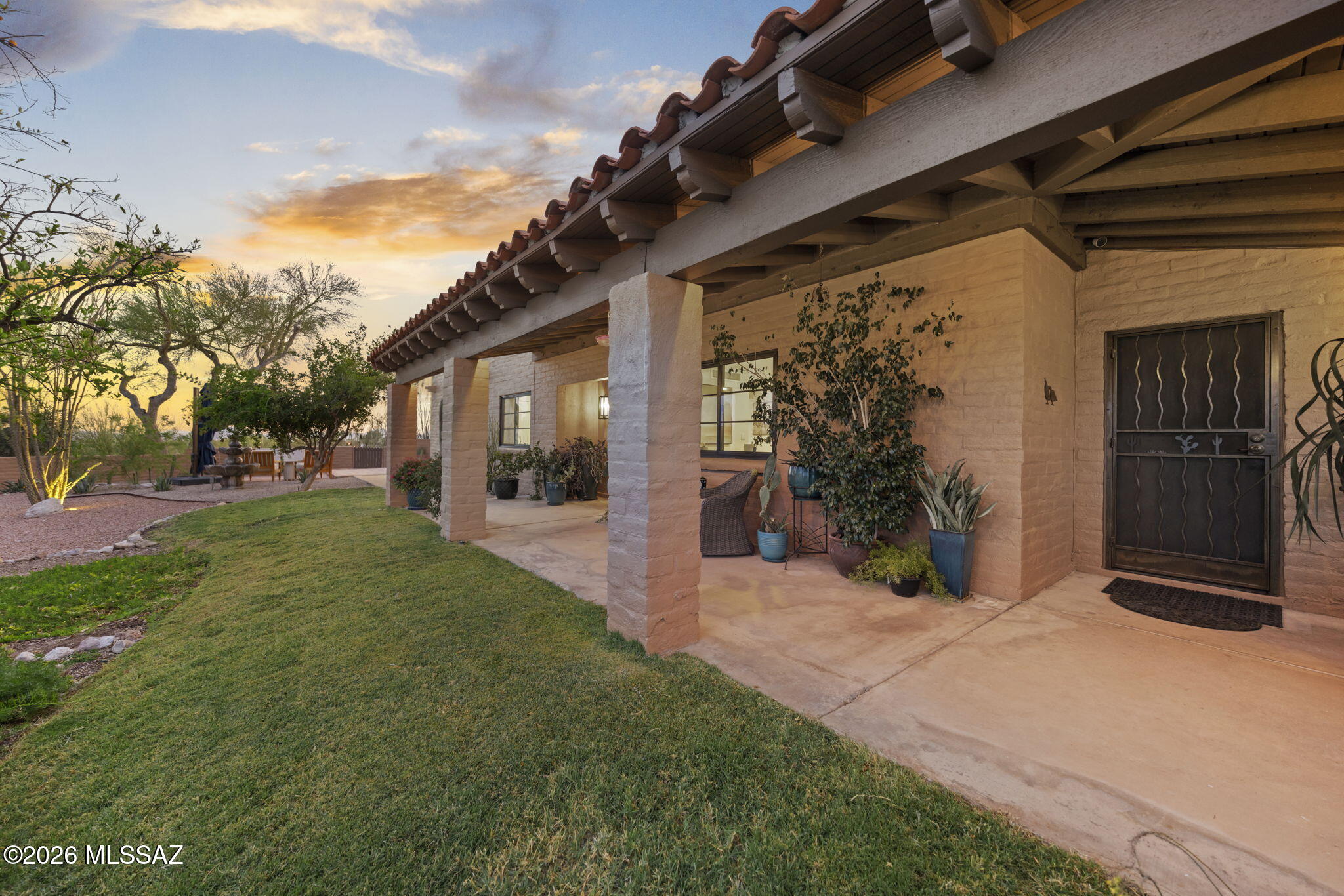 Welcome to this beautifully reimagined 3-bed, 2-bath Catalina Foothills residence situated on a private ridge-top lot, featuring impressive wraparound views, in the highly sought-after Sunrise Presidio community. Showcasing exceptional quality, thoughtful design, and true pride of ownership throughout, this extensively renovated home seamlessly blends timeless Southwestern charm with modern luxury. With over $160,000 in recent upgrades, nearly every detail has been thoughtfully curated. Built with the quality masonry construction Fairfield Homes is known for, this fully detached residence offers both enduring craftsmanship and refined style.
Step inside to discover warm Saltillo tile flooring, recessed lighting, and an inviting living room anchored by a classic beehive fireplace. The fully redesigned chef's kitchen, completed in 2026, is a true showpiece featuring custom cabinetry, a striking backsplash, under-cabinet lighting, GE Café matte black appliances, double oven, induction cooktop, and a breakfast bar, all opening seamlessly to the spacious living and dining areas for effortless everyday living and entertaining.
Both bathrooms have been extensively remodeled with designer tile, updated vanities, mirrors, fixtures, medicine cabinets, and beautifully upgraded showers. Natural light fills the home through new Andersen windows and sliders, complemented by Velux solar skylights with shades.
Outdoor living is equally impressive with multiple patios, a large yard with mature citrus trees, and lush landscaping creating a serene retreat perfectly positioned to capture both mountain, city, sunrise, and sunset views.
Residents enjoy resort-style amenities including a heated pool and spa, pickleball and tennis courts, and walking trails, all just minutes from Sabino Canyon, premier golf courses, shopping, and dining.
See upgrade list in documents for a complete list of improvements.