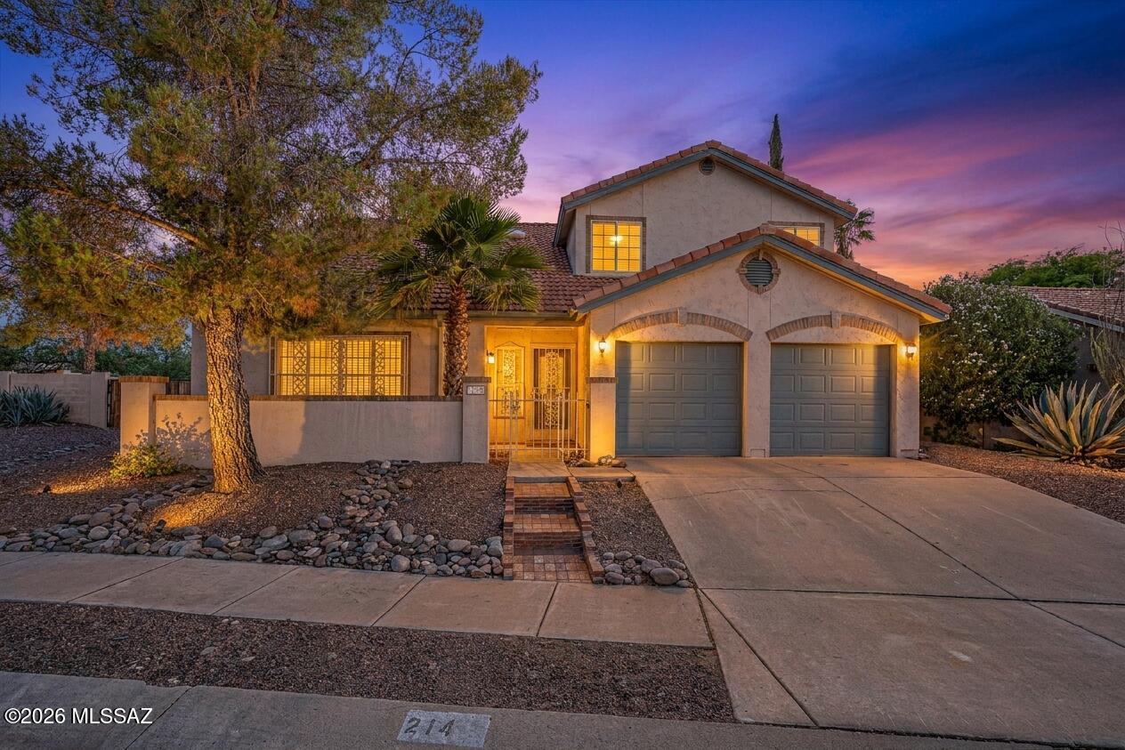 Beautifully maintained Eastside home with soaring vaulted ceilings and abundant natural light, creating a bright and welcoming atmosphere. This versatile floor plan offers formal living and cozy family spaces with a charming wood-burning fireplace. Recent updates include a 2-year-old roof, popcorn ceiling removal, fresh interior paint, and stylish light fixtures. The updated kitchen features granite countertops, white cabinetry, stainless steel appliances, and a center island. Upstairs, the spacious primary suite offers dual vanities, a soaking tub, separate shower, and custom built-ins. Enjoy the private backyard with a sparkling pool, covered patio, turf area, and no rear neighbors. Complete with low HOA dues, a 2-car garage, and a prime location near shopping, dining, parks and schools.