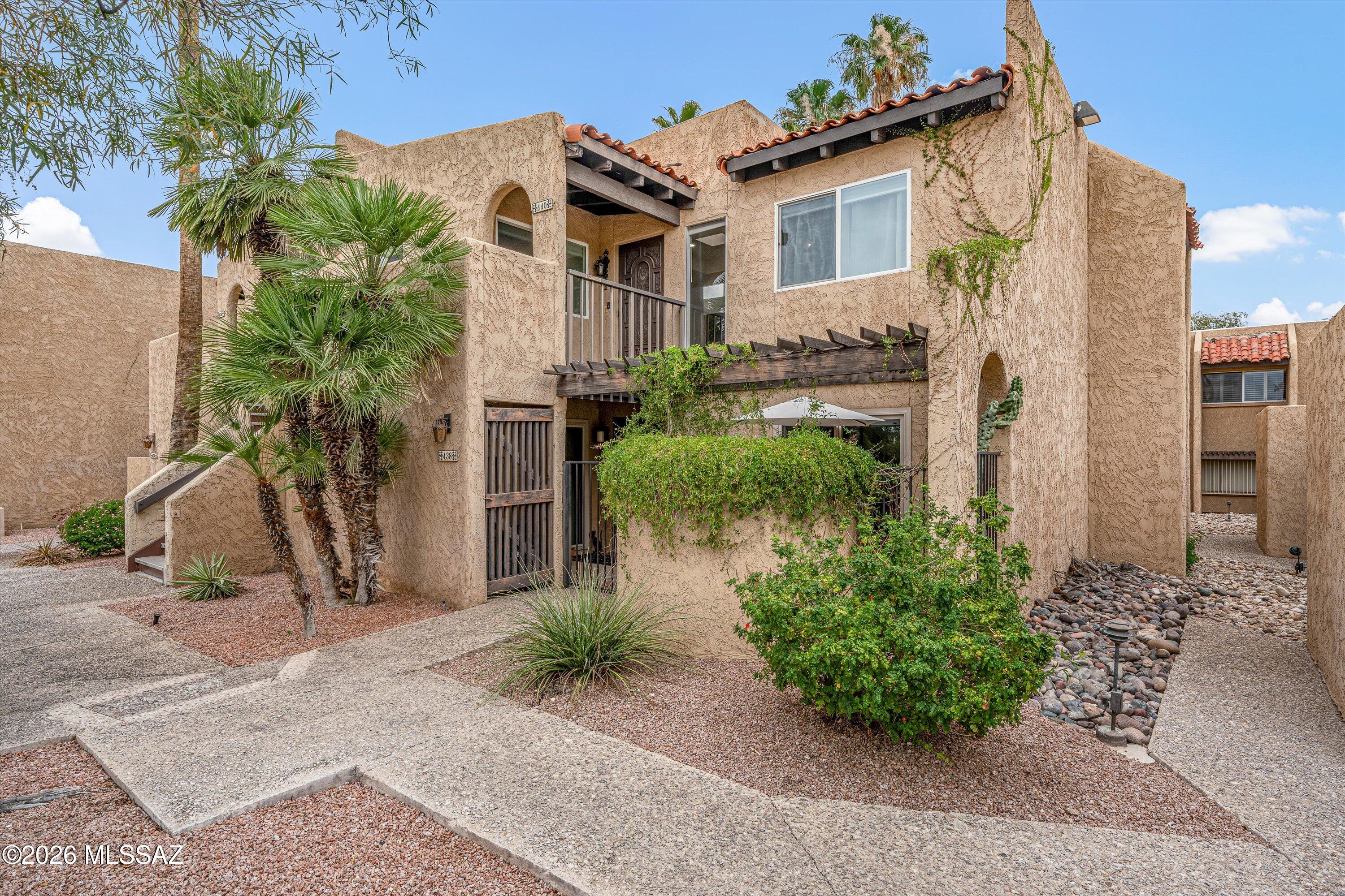 Welcome to this thoughtfully updated & move-in ready 3bed 2bath condo in the heart of Central Tucson! Ideally located just minutes from the UofA & downtown Tucson. Being sold fully furnished, offering an incredible opportunity for a primary residence, second home, or investment property. Inside, you'll find a spacious living area w/vaulted ceiling, exposed wood beams, stylish luxury vinyl plank flooring throughout the main living areas & a cozy fireplace that creates a warm & inviting atmosphere. Clerestory windows bring in abundant natural light, enhancing the home's architectural charm. Additional highlights include a bonus room w/ built-in cabinetry, private primary suite featuring walk-in closet covered parking, & separate storage closet. Enjoy a fresh, contemporary look, w/ updated lighting & hardware throughout the home. The spacious primary bath has been beautifully retiled, & the guest bath has been refreshed with a new vanity, blending comfort & style in every space. HOA-approved long-term & short-term rentals provide added flexibility & income potential. 
The HOA covers exterior maintenance, roof care, sewer/trash, pool & spa. Set within a lushly landscaped community with mature greenery & resort-style amenities, this charming condo combines timeless character with modern updates in an unbeatable central Tucson location. Come experience this rare Tucson gem in person!