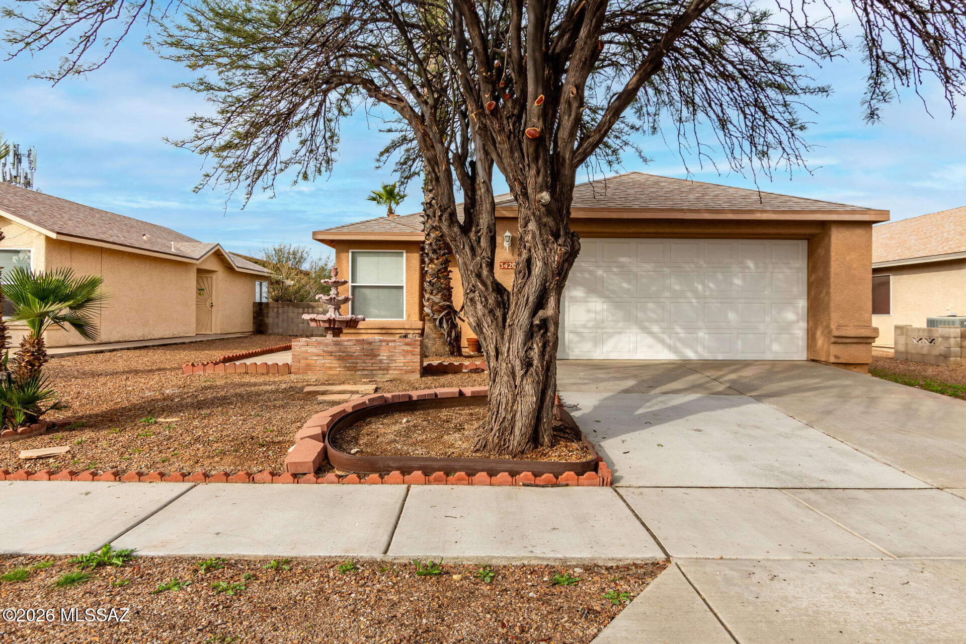 This gorgeous 2 Bath, 2 Bath PLUS DEN home boasts great curb appeal, an easy-care landscape, NEW Carpet, and 2 car garage in a great eastside area. Inside you will find a spacious dining & living area w/vaulted ceilings, carpet in all the right places, a fireplace, and neutral palette throughout. The kitchen is equipped w/everything you'll need for home cooking, ample cabinetry, plenty of counter space, built-in appliances, and a serving window. The primary bedroom showcases a private sitting room (den) w/a lovely bay window, a walk-in closet, and a private bath w/dual vessel sinks. Lastly, the quaint backyard includes a covered patio an extended flagstone seating areas! What are you waiting for? Newer Roof and Hvac is less than 10 years old.