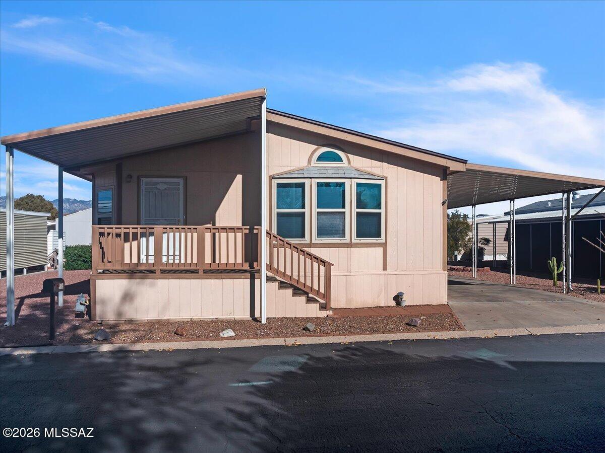 Charming 3-bedroom, 2-bath manufactured home located in the desirable Far Horizons 55+ community! This well-maintained home offers comfortable living with a spacious layout and welcoming atmosphere. Enjoy being part of a friendly, amenity-rich community featuring a sparkling pool, relaxing spa, beautifully maintained gardens, car washing station, billiards room, fitness center, sauna, recreation room, and so much more. Conveniently located near shopping, dining, and everyday essentials. Monthly lot rent is $869 and includes water and trash services. A wonderful opportunity to enjoy active adult living in one of the area's most welcoming communities!