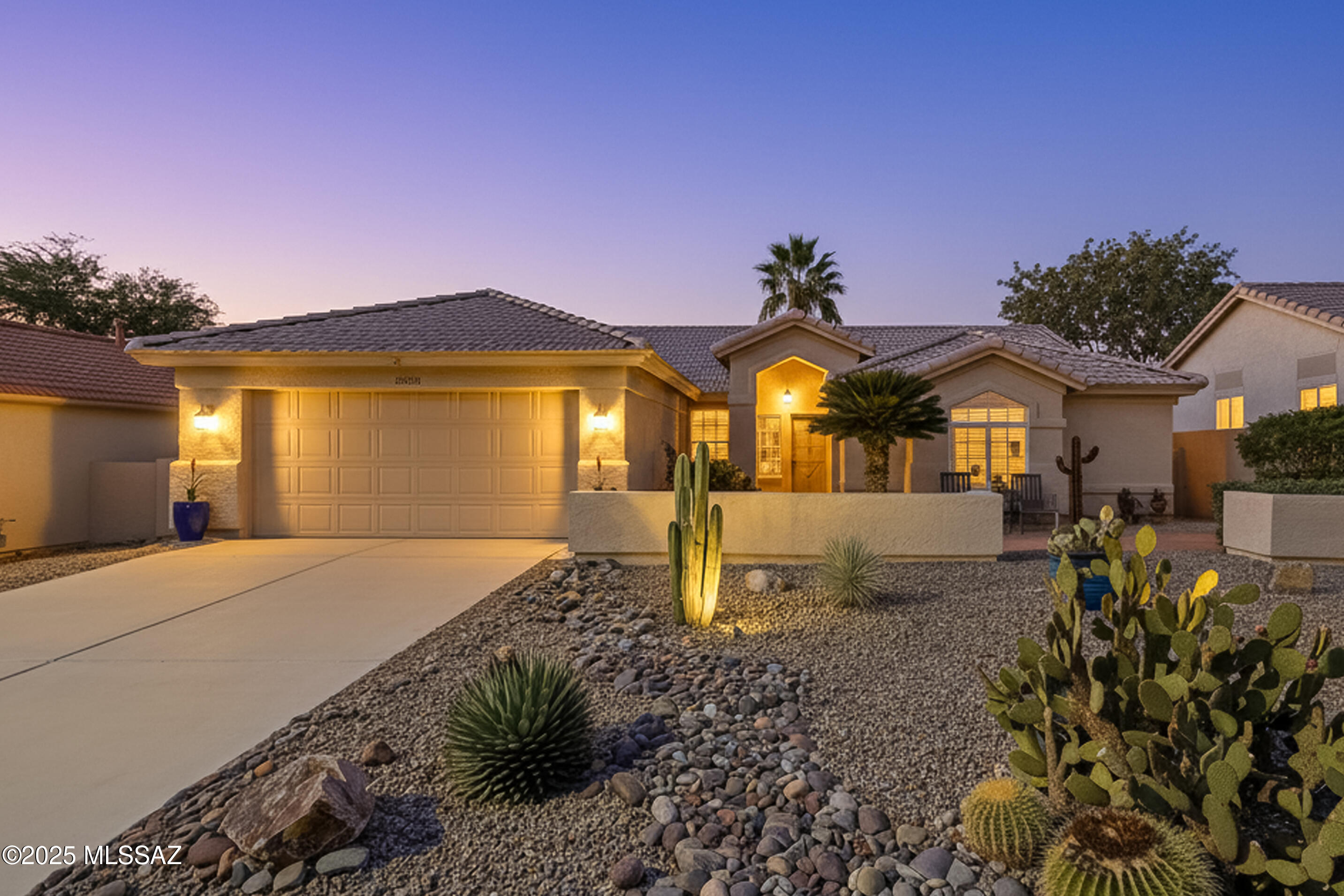 This popular Topaz floorplan offers 2 bedrooms plus a den and a spacious 2,213 square feet of comfortable living. The kitchen features granite countertops and updated stainless-steel appliances, while the formal living and dining areas along with a separate family room provide flexible spaces for relaxing or entertaining. The large primary suite includes a private bath with a walk-in shower and dual vanities. An extra-large laundry area offers the perfect opportunity for an additional office or hobby room, and the garage is sized to accommodate a large truck. Additional highlights include plantation shutters throughout, an enclosed patio with three ceiling fans, and a peaceful backyard complete with mature fruit trees and a tranquil fountain. See 'More' for recent updates. Refrigerator, walk-in shower in primary bath, Microwave, Dishwasher (2023), Washer/Dryer, Water Heater (2019)
HVAC (2018), Stove (2017).
Saddlebrooke is one of Robson's premier active adult communities featuring 3 clubhouses, 6 pools, 3 golf courses, tennis, pickleball, fitness centers, restaurants, softball field, dog park, Desert View Performing arts center, activity centers, and ton's of Clubs, Classes, and Community events. Start enjoying all that Saddlebrooke has to offer today!