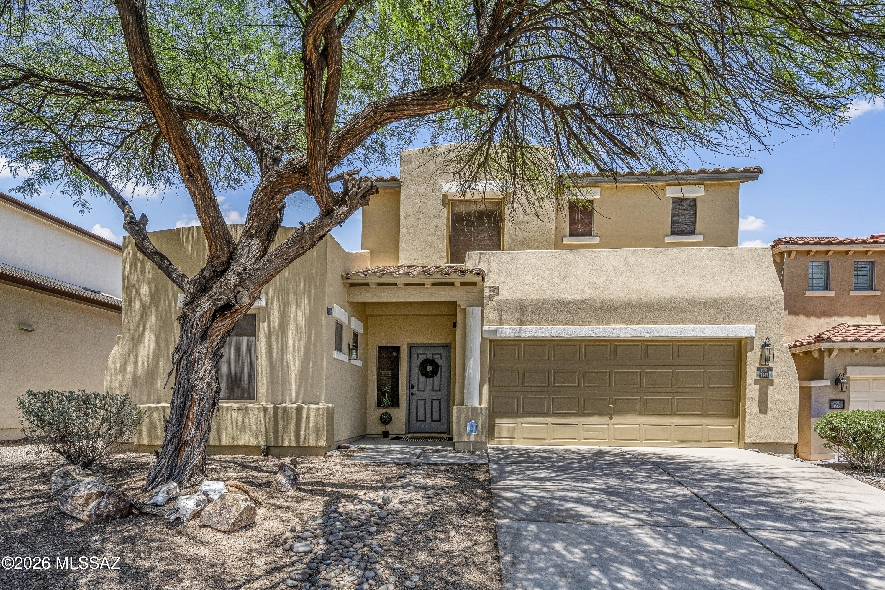 Beautiful two story home featuring 3 bedrooms, 2.5 bathrooms, bright living spaces, and a spacious backyard perfect for entertaining or relaxing. Located in the sought after Rancho Sahuarita community with access to pools, parks, lakes, trails, fitness facilities, and more. A wonderful opportunity to enjoy comfort, convenience, and an exceptional community lifestyle.