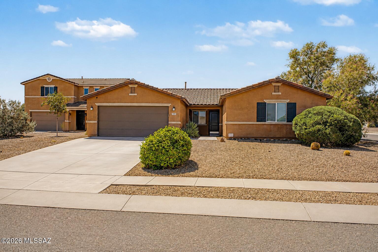 Make yourself at home in this charming 4-bed, 2-bath residence! Nestled on a corner lot of a cul-de-sac, it displays a 2-car garage and a manicured desert front yard. The inviting interior features plantation shutters, a designer palette, abundant natural light, and tile flooring in common areas. Designed for everyday living & entertaining, the seamlessly flowing open layout is sure to impress! The kitchen boasts SS appliances, a pantry, recessed & pendant lighting, espresso cabinetry w/crown molding, and a 2-tier island w/breakfast bar. The versatile den is ideal for an office or additional living space! The carpeted primary bedroom has a private bathroom with a walk-in closet. Check out the spacious backyard with a covered patio, where you can relax or enjoy gatherings! Home, sweet home!