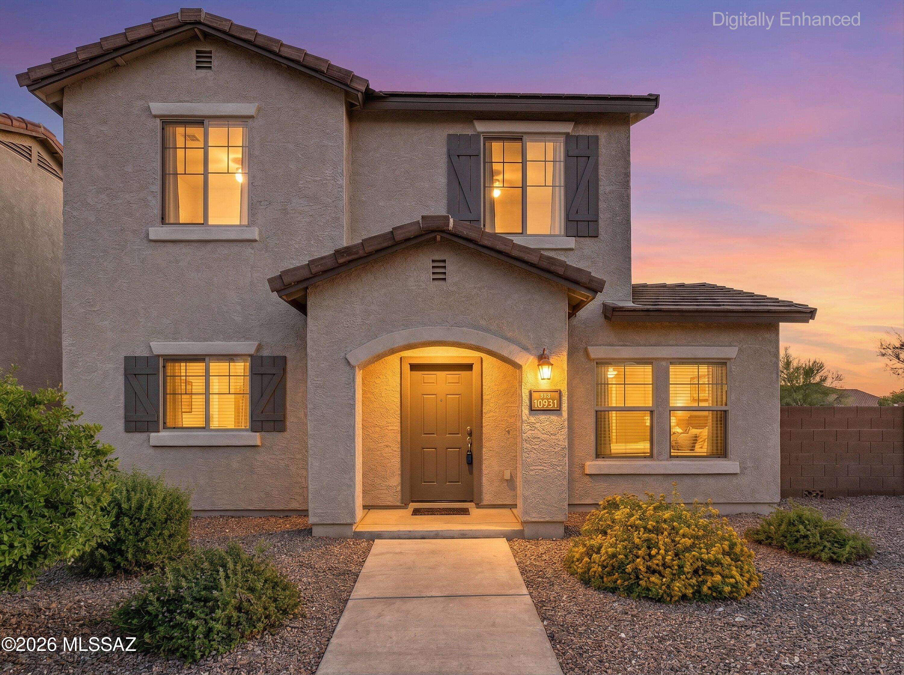 Range pricing $330,000-$350,000.Corner-lot home in desirable Sierra Morado! This well-maintained 3-bedroom, 2.5-bath residence features a bright open-concept floor plan with spacious living and dining areas, abundant natural light, and seamless indoor-outdoor living. Step outside to your private backyard retreat complete with a sparkling pool, perfect for cooling off on hot Arizona days, entertaining guests, or enjoying beautiful sunset views. Recent upgrades include a new HVAC system installed in 2025 and fresh exterior paint, providing added value and peace of mind. Additional features include a two-car garage with EV charging hookup available, ample storage, and low-maintenance landscaping. Located in the Vail School District near parks, trails, shopping, dining, and community amenities