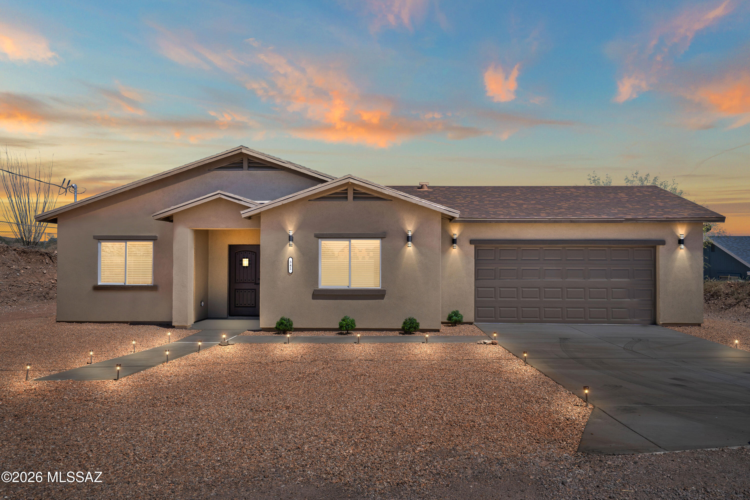 Beautifully built new construction offering 3 bedrooms and 2 bathrooms, designed with an open-concept layout perfect for entertaining. Step into a bright, spacious interior featuring a modern natural colored kitchen with sleek quartz countertops, a large island, stainless steel appliances, and gold accents. Gorgeous tan flooring runs throughout the home, adding a touch of elegance and enhancing the clean, contemporary design. Stylish fixtures and finishes complete this move-in-ready gem