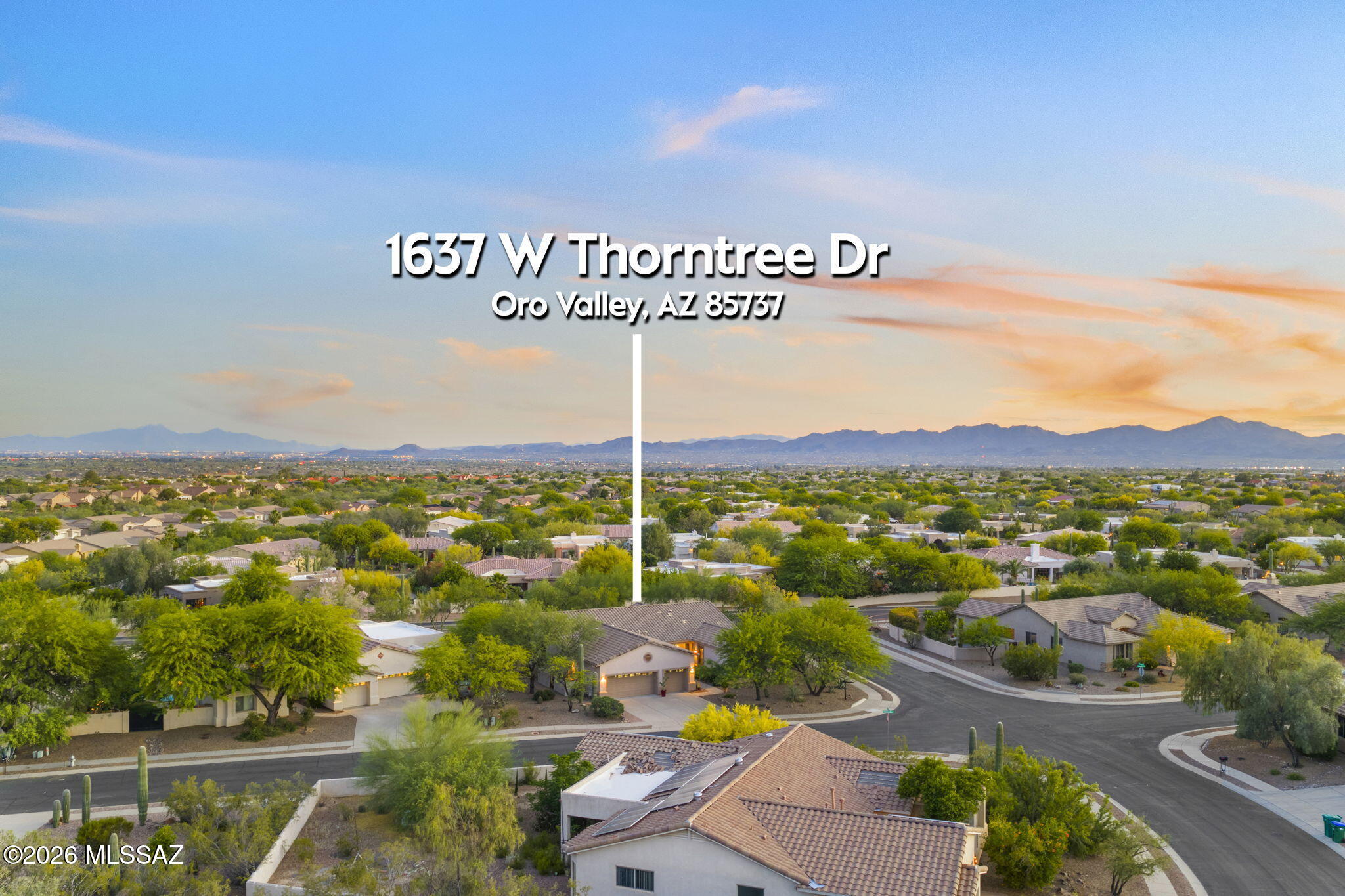 Dual primary suites in this rare semi-custom Insight home, freshly painted, in near-new condition. Flexible split floorplan offers 2 spacious primary suites, 3rd bedroom, 3 full baths, & private office with custom built-ins. Gourmet kitchen with 5-burner gas cooktop, double ovens, Faber hood, slab granite, large island, 42'' maple cabinets, & abundant storage. Designer window coverings & multiple ceiling fans throughout.
Private backyard retreat with pool, spa, citrus trees, & mature landscaping. Premium corner lot with Catalina Mountain views. Features include Solatube skylights, security doors, water softener, RO system, & utility sink. Convenient to Wilson K-8 & Ironwood Ridge HS. Rare combination of layout, condition, & location--move-in ready. Owner is a licensed AZ Real Estate Agent