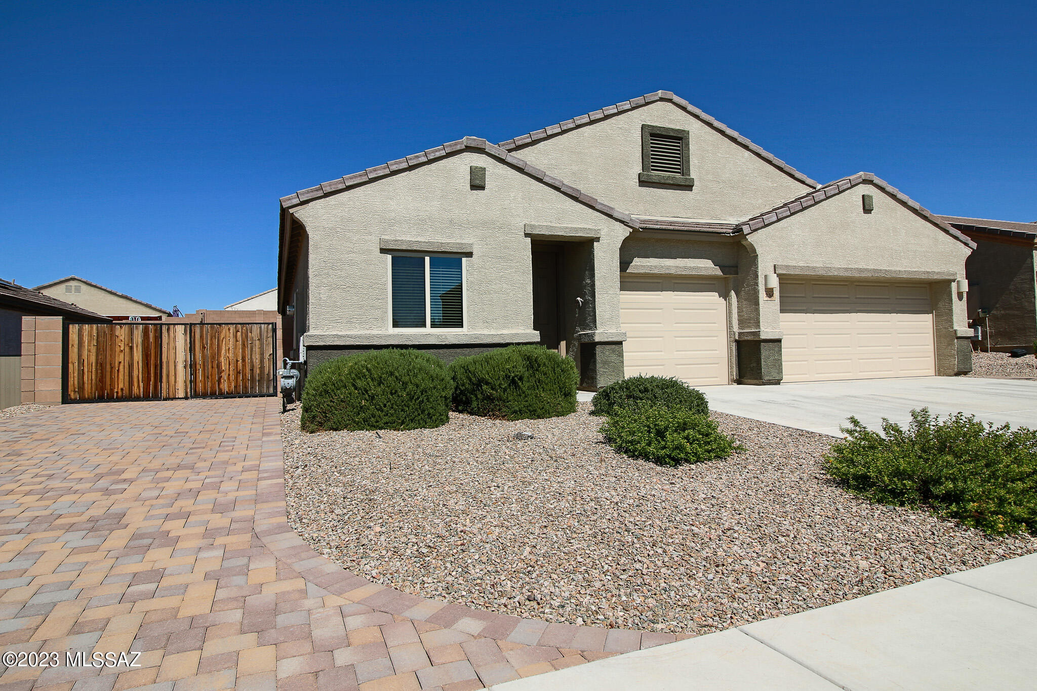 Welcome home to this beautifully maintained, ''Energy Star'' certified, 4-bedroom, 2-bath residence featuring a spacious 3-car garage and a bright, open layout designed for comfortable living. Enjoy granite countertops, no carpeting throughout for easy care, and entertaining. Step outside to the cutest backyard ideal for morning coffee, pets, or hosting friends. plus a 10' gate to side yard with brick driveway perfect to park your RV or extra vehicle or toys - This home has been lovingly cared for and is truly ready for its next owner. Conveniently located and priced to sell, this charming property won't last long. Schedule your showing today and come fall in love!