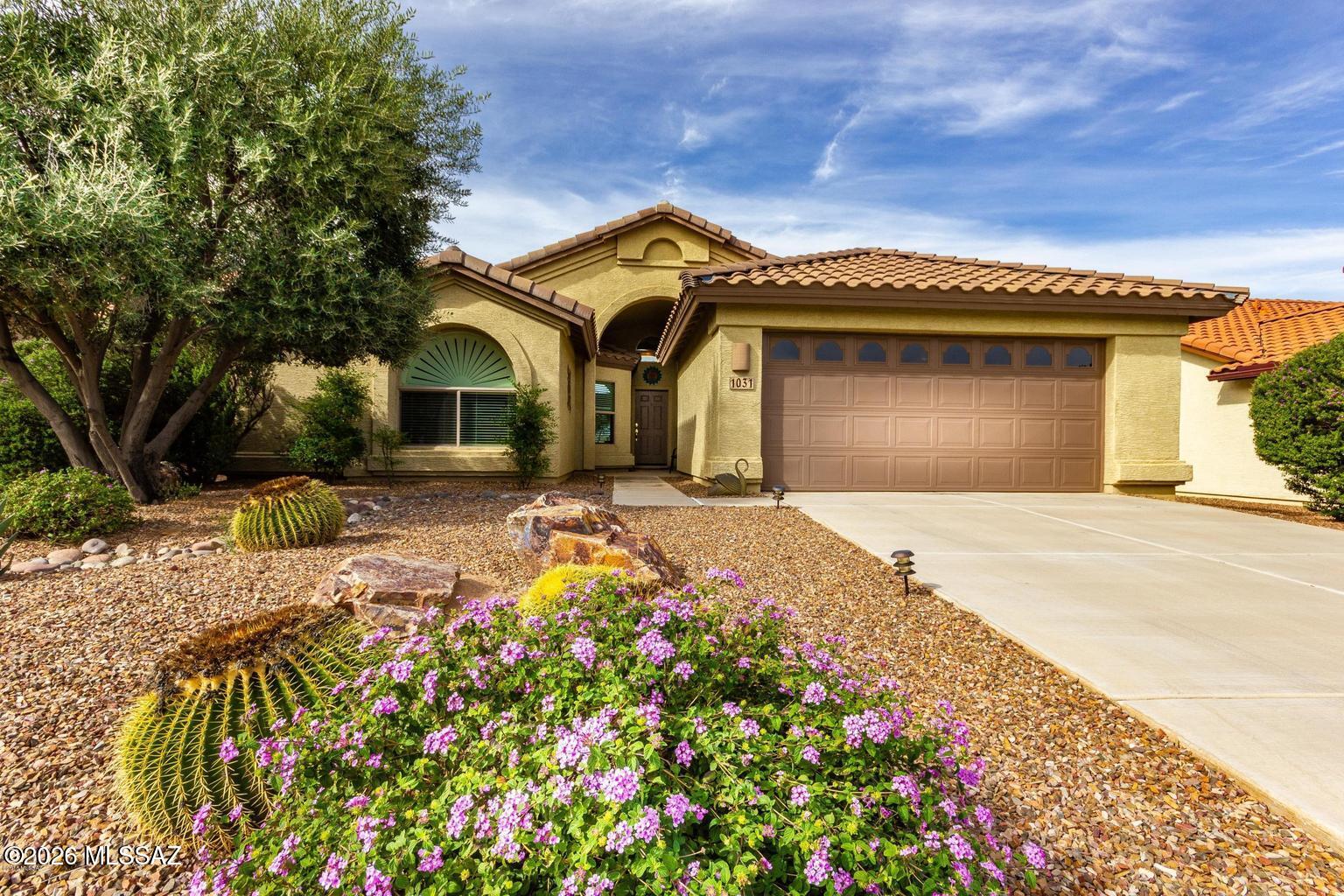 Enjoy resort-style living in the highly sought-after Quail Creek Golf Community in Green Valley! This vibrant 55+ active adult community offers an exceptional lifestyle with clubhouses, restaurants, pickleball courts, swimming pools, billiards, fitness facilities, social clubs, and a wide variety of classes and activities.  This desirable Heritage model features 2 bedrooms, 2 bathrooms, plus a versatile den. The interior is beautifully accented with tasteful Southwest paint colors throughout. The spacious primary suite offers a relaxing retreat with an en-suite bath featuring a charming soaking tub, separate shower, dual-sink vanity, and a generous walk-in closet.  The well-appointed kitchen includes all appliances, a dining area, built-in desk, and pantry closet for added convenience. Perfectly situated on the 7th fairway of the Coyote Course, this home offers beautiful golf course views and a peaceful setting to enjoy Arizona's spectacular sunsets. Whether you're entertaining guests or simply relaxing on the patio, you'll appreciate the scenic surroundings and resort-style amenities that make Quail Creek one of Southern Arizona's premier active adult communities.  Security deposit is $1,900. Non-refundable cleaning fee $250, $300 with pet . Tenant pays all utilities, TV & Internet service, as well as pest control and landscape maintenance.