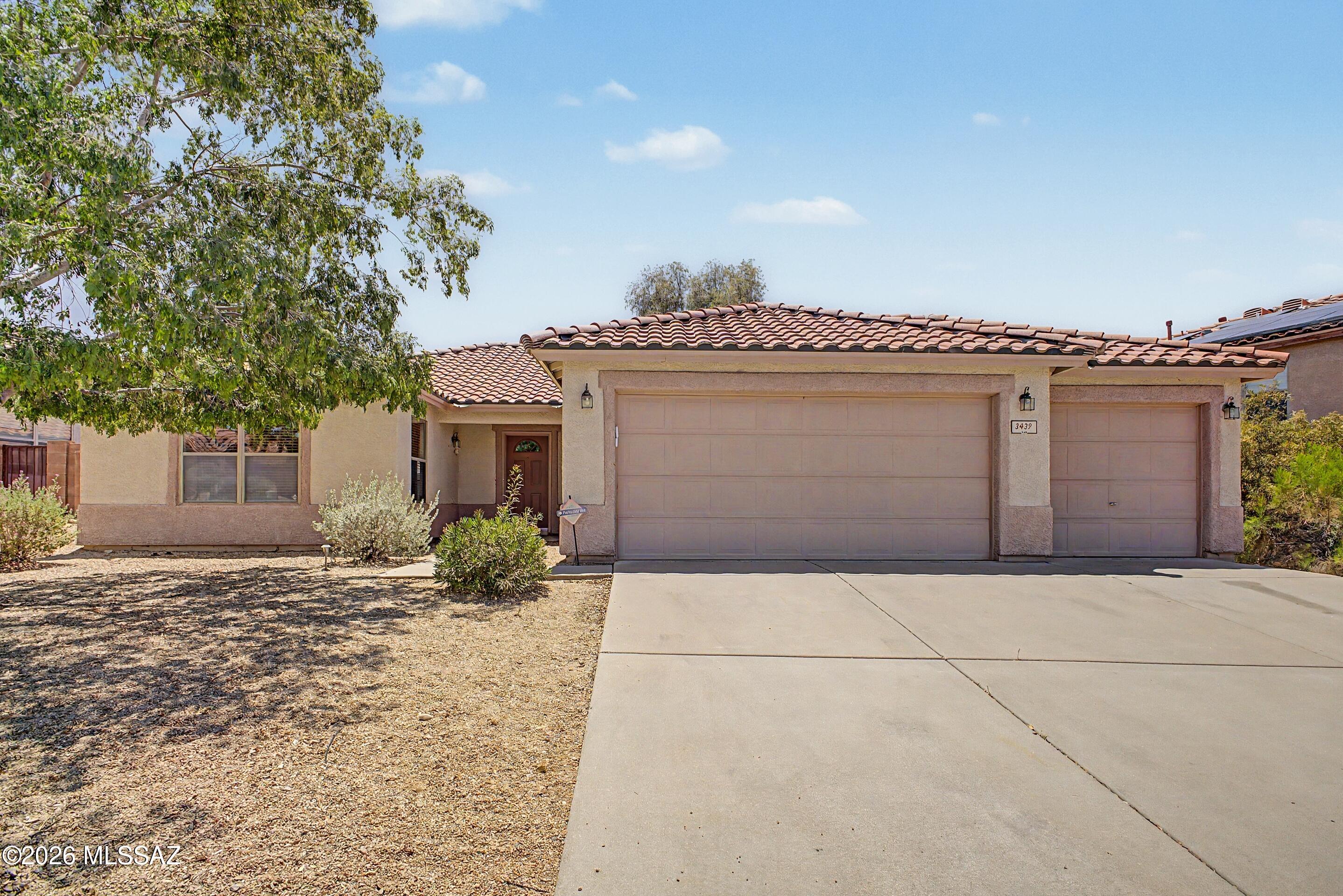 Spacious 3BR + Den Home with Mountain Views & 3-Car Garage! This beautiful home features 3 bedrooms plus a versatile den/office that can easily be used as a 4th bedroom. The spacious primary suite includes a garden tub and separate shower for added comfort. Enjoy an open layout filled with natural light and beautiful mountain views throughout. Step outside to a professionally landscaped backyard, perfect for relaxing or entertaining. One of the few homes in the community with a 3-car garage, offering plenty of storage and parking. Located in a gated community with access to a pool, spa, and walking trails, and just minutes from golf and only 15 minutes to downtown. A fantastic rental opportunity in a prime location!