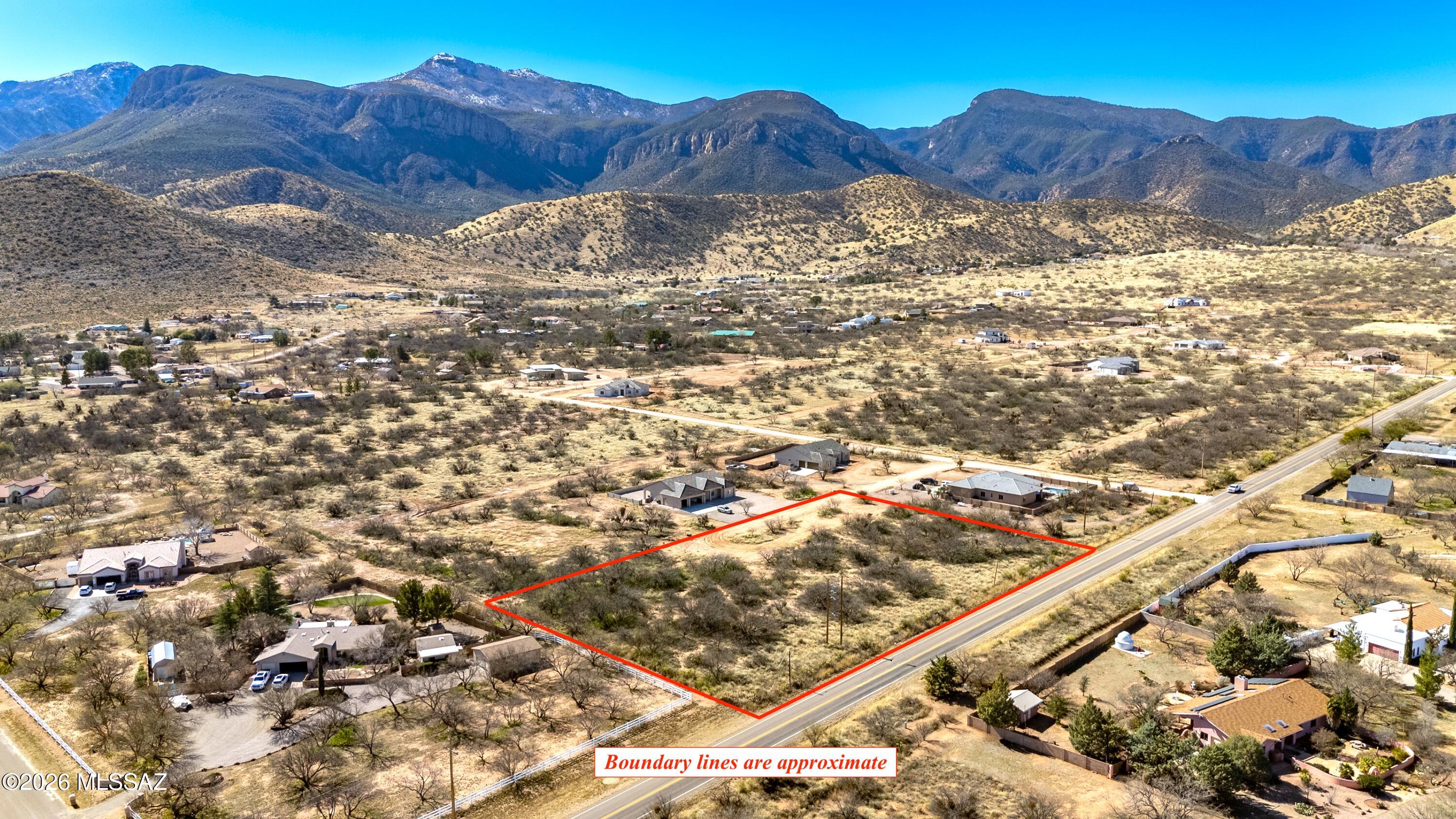 Build your Southwestern retreat on this scenic 2.35-acre parcel, perfectly positioned at the end of a cul-de-sac for added privacy. The property is ready for new construction, with power already on the lot and access to a shared well.
Enjoy serene rural living with breathtaking mountain views, yet just a short drive to Sierra Vista amenities. Located on a short dirt road close to a paved route, access is easy while preserving the area's natural charm.
Wake up to wide-open skies, desert sunsets, and the sights of Southern Arizona wildlife. This property offers the space, views, and setting to bring your vision to life.
Seller makes no warranties or representations. Buyer to verify all information. Property is corporate owned. Seller will review any and all offers received after 02/12/26
