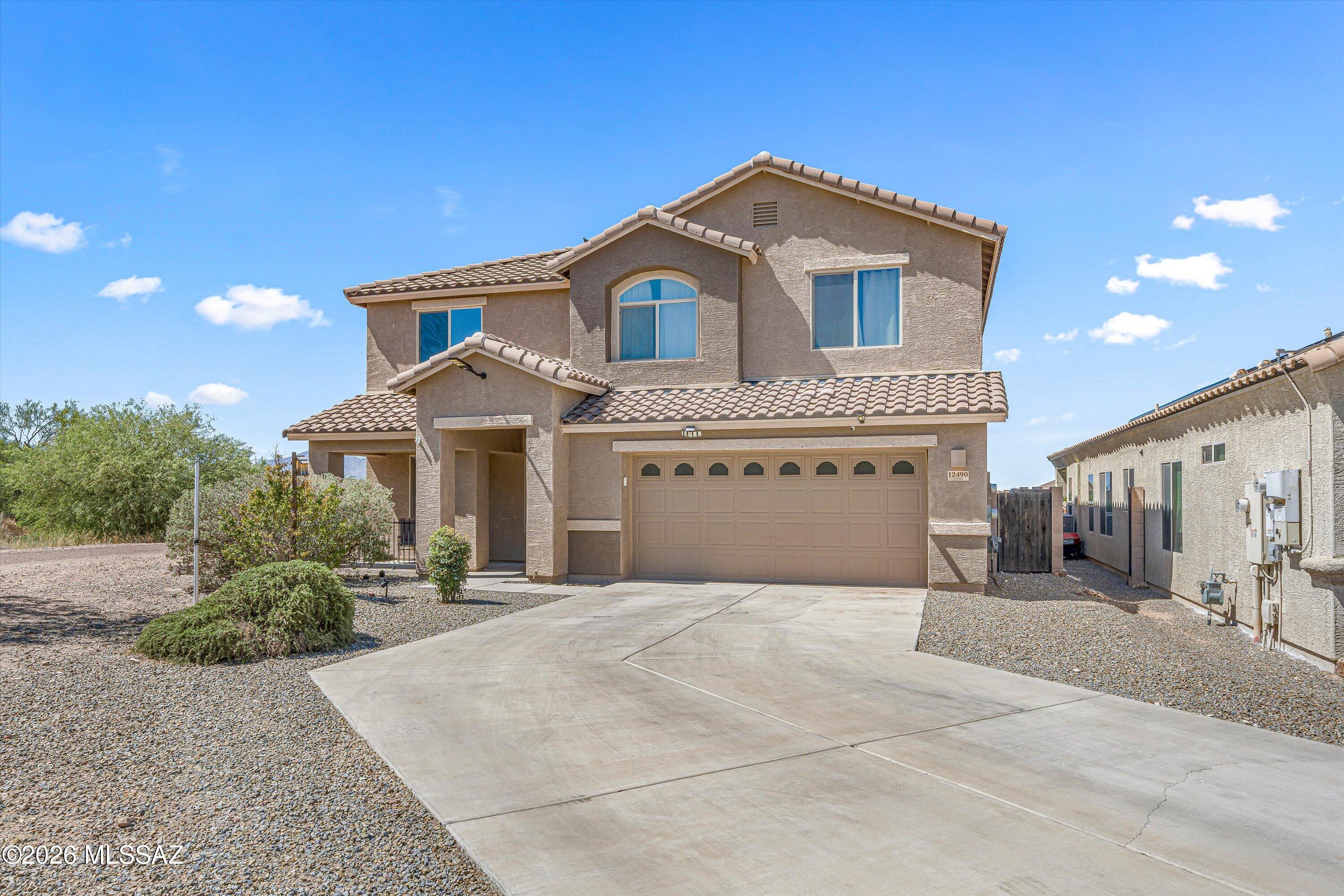 Interior is freshly painted and landscaping newly redone, come check out this beautiful home at the end of the cul-de-sac with a community park directly behind! The functional floor plan features a large front room ideal for an office or additional living area. A butler pantry and large walk-in pantry lead into the kitchen and main living area. Upstairs, double doors open to a HUGE bonus room with endless possibilities- a game room, media room, or hobby room. The expansive primary suite is separated from the three additional bedrooms. The backyard features an extended patio, pavers, turf, and a mature lemon tree. Located in the award winning Vail Unified School District, this house is sure to have something for everyone