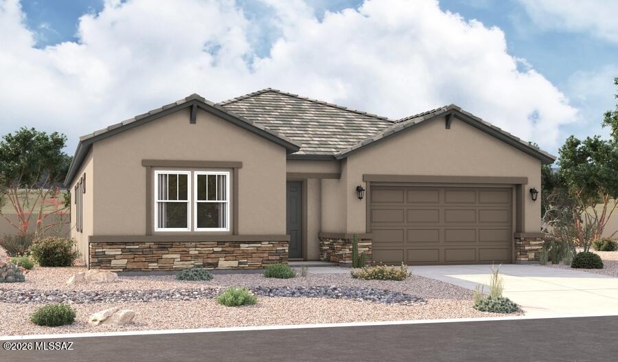 The ranch-style Cassandra plan showcases an open layout with a great room, a breakfast nook and a large gourmet kitchen boasting GE Plus stainless appliances, linen cabinets and stunning quartz countertops! The primary suite is adjacent and boasts a generous walk-in closet and an attached bath with a walk-in shower. Two additional 
bedrooms flank a full bath, and there is a nearby private study. Additional features include a covered patio great for outdoor entertaining.