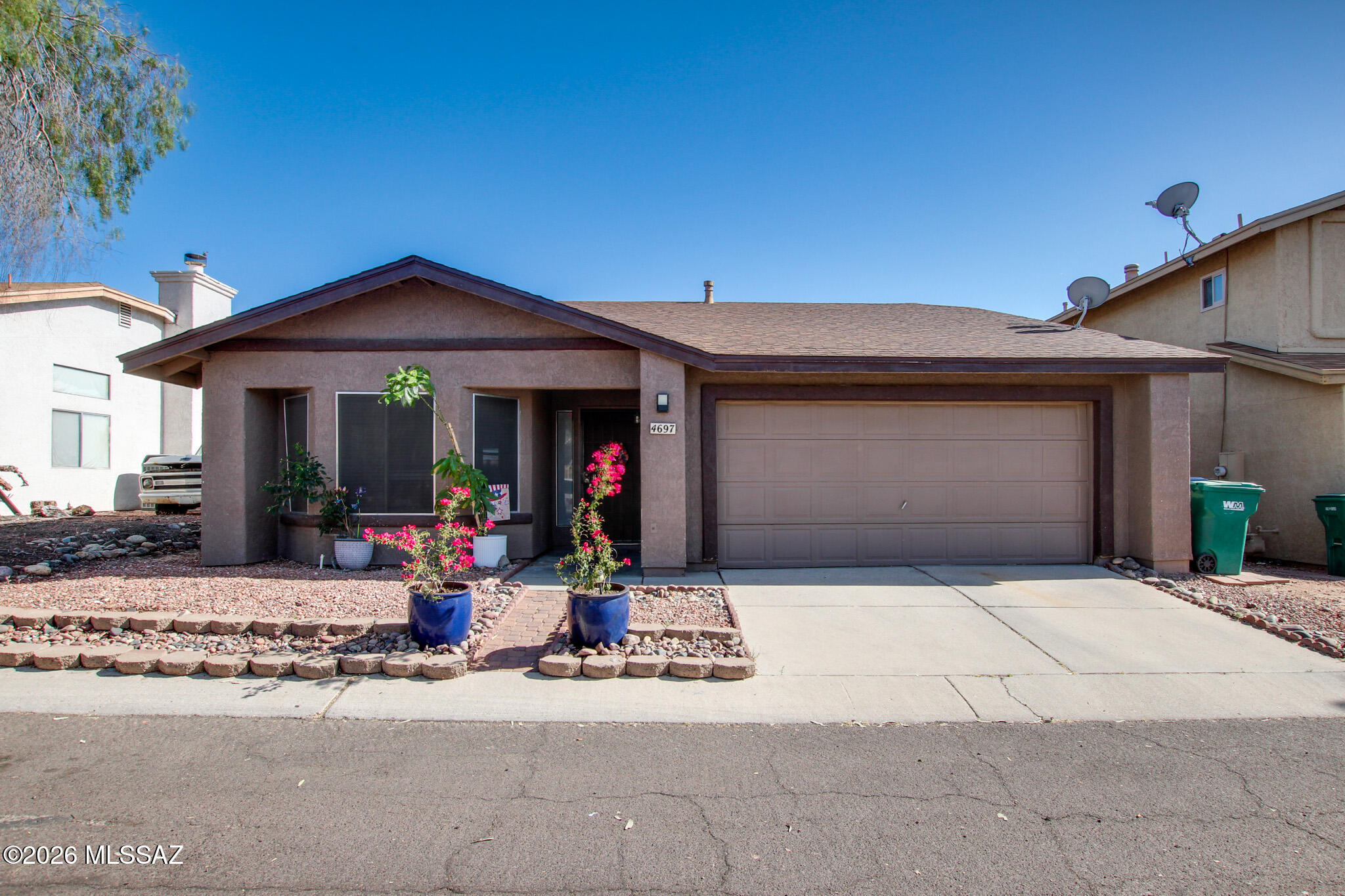 This 3-bedroom, 2-bath home features a large open kitchen with all appliances and plenty of space for entertaining. Tile flooring runs throughout the main living areas, offering a clean and modern feel. Enjoy a low-care backyard, a 2-car garage, and a dedicated laundry room for added convenience. The home also includes a solar system, helping improve energy efficiency and reduce utility costs.