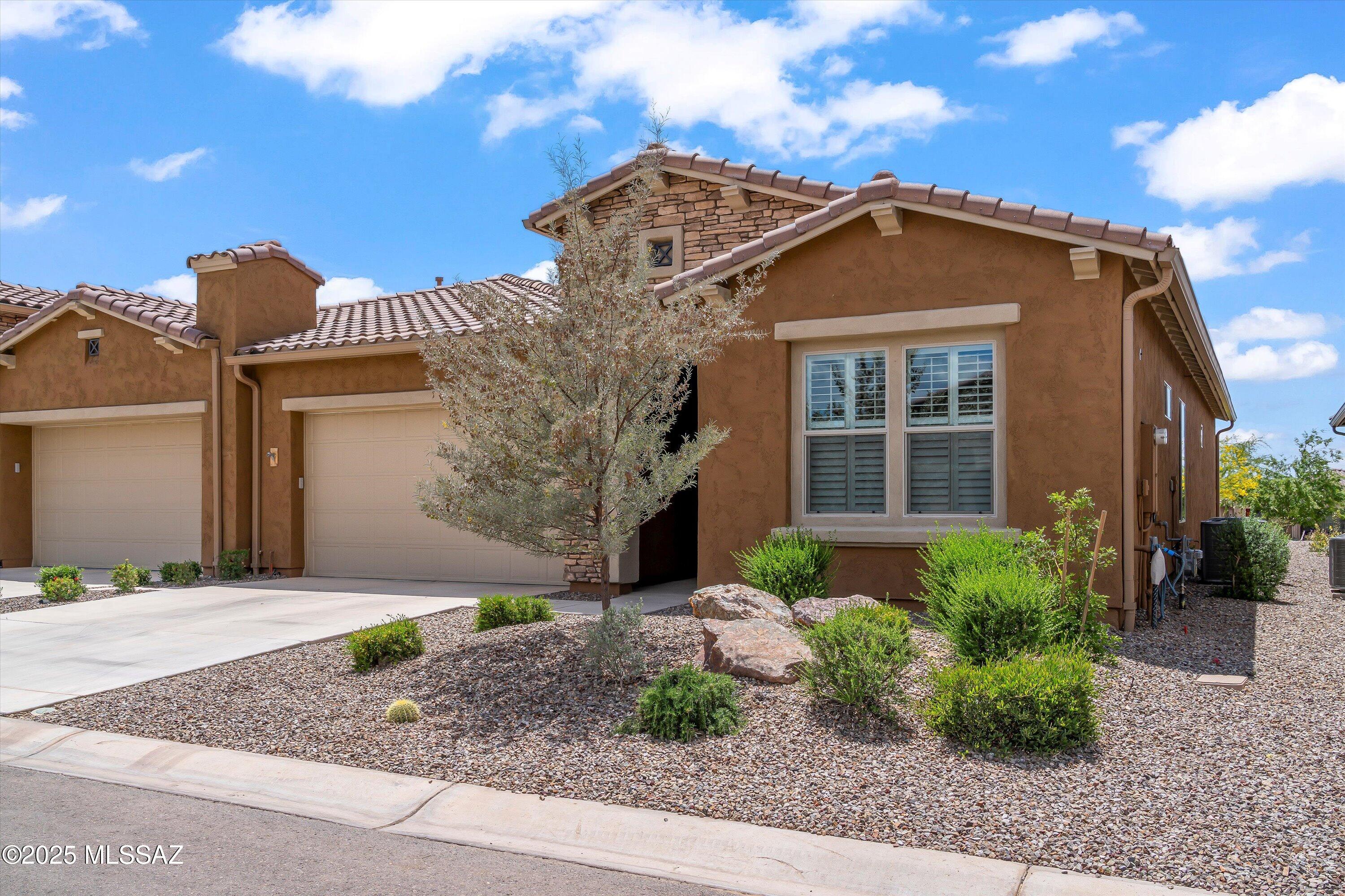 This highly upgraded, furnished Viva model w/ den is the perfect way to begin enjoying the amenities of SaddleBrooke Ranch. Available  to rent mid August 2026 through January 15th, 2027! Interior features quartz countertops, tile flooring, upgraded fixtures, plantation shutters, and a curbless shower in primary suite. Located against a large grass common area which provides privacy and easy access to walking paths, along with great mountain views from the backyard. All utilities are included in the rent price, and community enforces a 3 month rental minimum. No pets allowed.