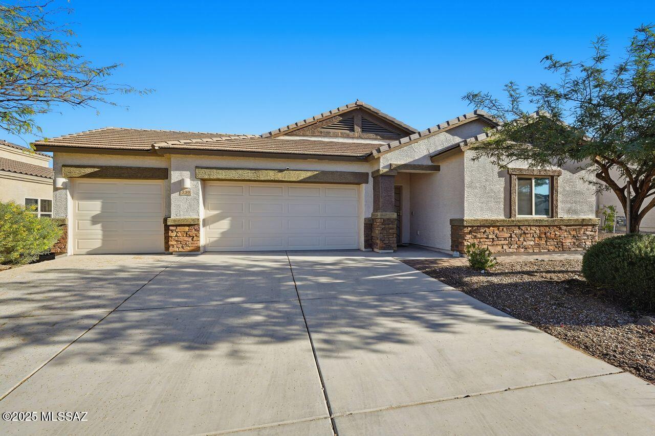 When you enter this beautifully maintained home, immediately to your right you will find one of the four bedrooms and a front office. Down the hall the kitchen and great room expand to a fantastic open space, wonderful for entertaining. White cabinets and the peppered granite counter tops blend nicely for an elegant look in the kitchen. The split bedroom plan provides a private separation between the spacious primary bedroom and the additional two bedrooms. The no care tiered back yard with decorative rock provides an empty canvas for landscaping and a personalized outdoor space. This home has incredible curb appeal and is a tremendous value for the first time home buyer or the buyer looking for a home to meet their life changes.. Call now for a private showing of this wonderful home.
