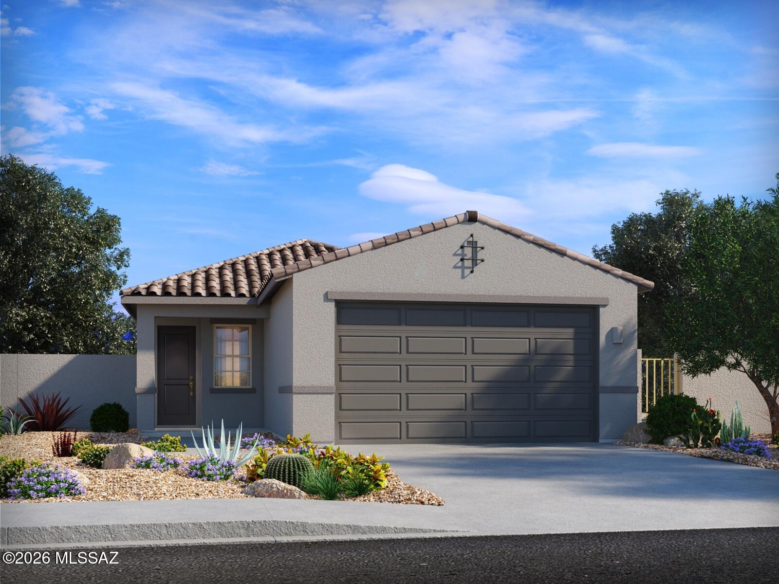 Brand new, energy-efficient home available by Aug 2026! The Quartz floorplan in Tucson, Arizona features an open concept layout with 3 bedrooms and 2 bathrooms. Maximize your living space with a flex room just off of the kitchen. There is room for your entire wardrobe in the primary walk-in closet. Mandarina is now selling in Marana, AZ. This master-planned community will feature amenities such as a swimming pool, pickleball courts, playgrounds, dog park and more. Move-in ready with a washer, dryer, fridge, and whole-home blinds; closing in 60 days or less - guaranteed. We'll reimburse up to $5,000 for delays we cause.  Each of our homes is built with innovative, energy-efficient features designed to help you enjoy more savings, better health, real comfort and peace of mind.