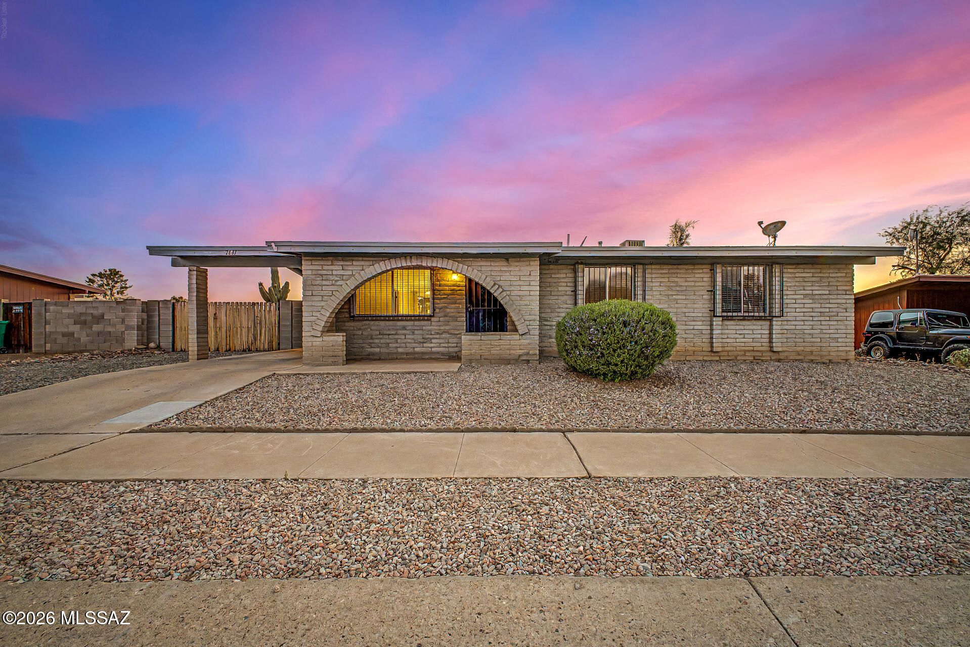 You don't want to miss this charming single-story home with a great curb appeal, an easy-care landscape, RV gates, and convenient carport parking! The interior showcases sizable living spaces that flow seamlessly for added comfort, with tile flooring, vaulted ceilings, adding an airy feel, tons of natural light, and neutral paint that pairs well with any decor. Spotless kitchen displaying spacious cabinetry, granite countertops, and built-in essentials to make home cooking a breeze. Relax in the main bedroom, complete with a bathroom for privacy. Oversized backyard perfect for entertaining and relaxation, including an extended covered patio ideal for morning coffee, and plenty of space for outdoor fun, storage, and parking. Check it out before it's gone!