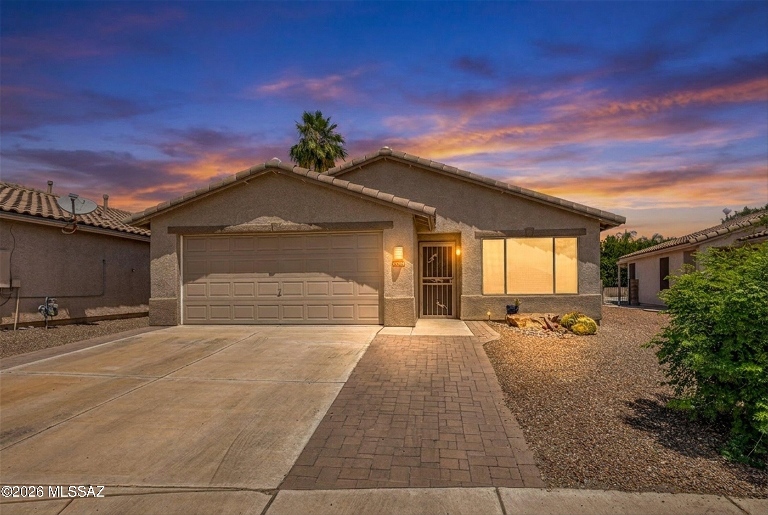 A rare opportunity awaits to own this meticulously maintained, one-owner home in the prestigious Bluffs community. This delightful 3-bedroom, 2 bath offers a perfect blend of comfort and style with a mountain view. Located on a quiet cul-de-sac, this property features several recent upgrades, including a newer roof with synthetic underlayment (2019), fresh exterior paint, a Lennox HVAC system, and a Rheem water heater. An extended paver driveway also provides ample additional parking.

Inside, the open floor plan is enhanced by vaulted ceilings, fresh interior paint, and durable tile and VLF flooring throughout. The kitchen is equipped with quartz countertops and newer appliances, including a GE Profile gas range and microwave. SEE MORE TAB A freestanding all-wood island is also included with the home. The primary ensuite features a spa-like shower and a spacious walk-in closet, while the second and third bedrooms offer professionally installed, adjustable built-in closets for maximum storage. In the great room, a modern Pella patio door with built-in blinds leads to a beautiful backyard. This outdoor space is perfect for entertaining, featuring a brick patio, a lighted seating retainer wall, and a low-maintenance landscape with indigenous desert bougainvillea.

This move-in-ready home is waiting for you!