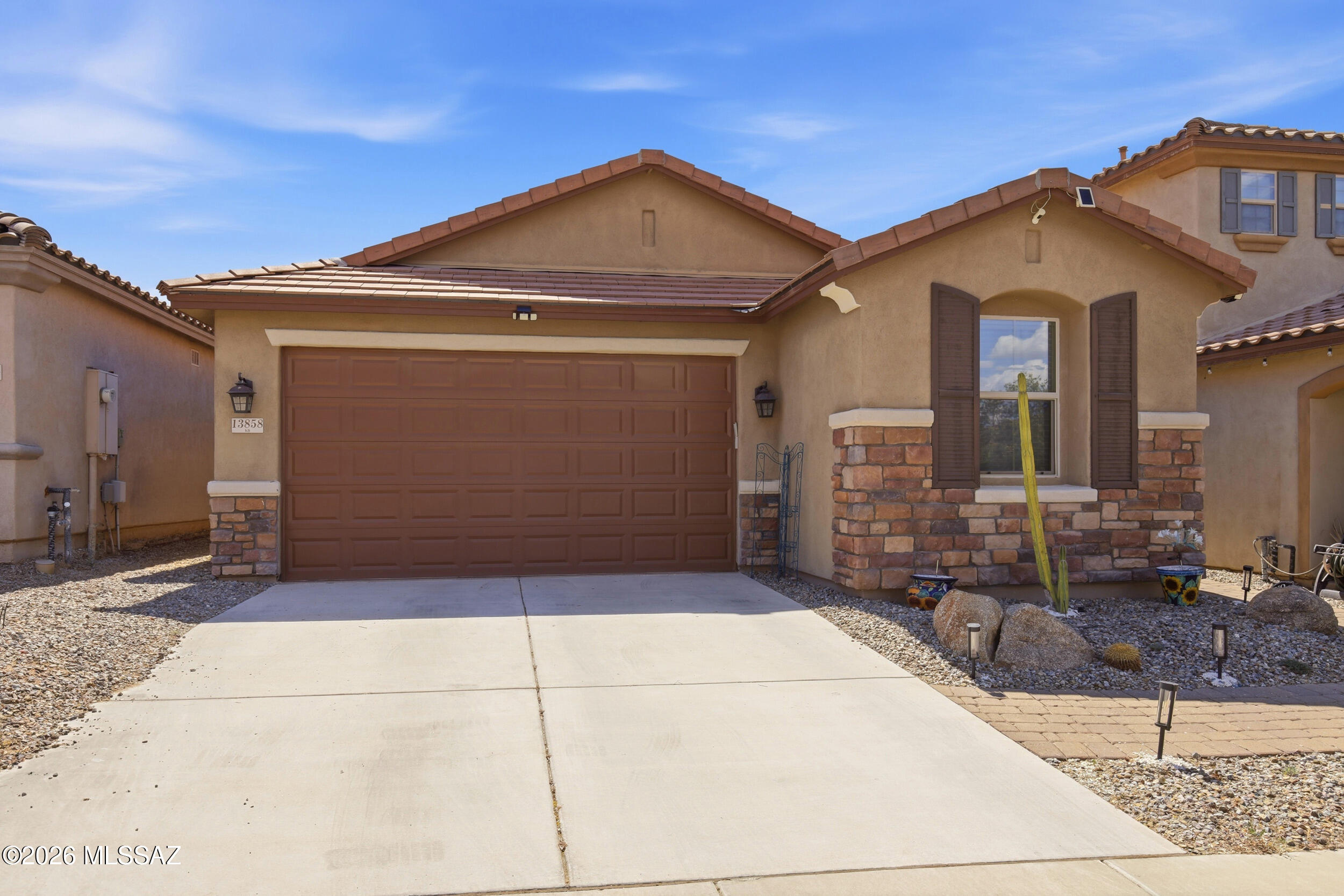 Former Model Home with Paid-Off Solar, Stunning Sunset Views and a 1 year Home Warranty!

Welcome to this pristine, fully updated single-story former model home nestled in a secluded pocket of Rancho Sahuarita.

Fully paid-off solar for maximum energy efficiency, this 3-bedroom split-floorplan plus a versatile den/office offers the perfect blend of luxury and functional design.

The beautiful kitchen is a standout feature, tastefully upgraded with soft-close cabinetry, convenient pull-out drawers, premium double ovens, and a brand-new refrigerator. 

The split-bedroom layout ensures maximum privacy for the primary suite, while the open-concept living area flows to the outdoors .... Step outside into your beautifully landscaped, private backyard oasis. With no rear neighbors, you will enjoy ultimate tranquility and breathtaking, unobstructed Arizona sunset views. Situated in a quiet, low-traffic neighborhood while still giving you access to Rancho Sahuarita's award-winning resort-style amenities including the lake, pools, splash pads, fitness center, and miles of walking trails. This turn-key masterpiece truly has it all! 
Sellers are offering a 1 year Home Warranty, to give you peace of mind!! See it TODAY!!