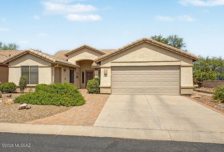 Enjoy golf course living in the highly desirable Quail Creek active adult community of Green Valley. This well-maintained 2-bed, 2-bath home offers 1,569 square feet of comfortable living space with an open-concept floor plan and split-bedroom design for added privacy. A 2-car garage plus a separate golf cart garage provides convenient parking and storage. Perfectly positioned along the left side of the fairway on the first hole of the Quail Course, the home captures peaceful golf course views from the screened-in Arizona Room--an ideal setting for morning coffee, relaxing afternoons, or entertaining guests. Quail Creek is known for its vibrant lifestyle, impressive amenities, social activities, recreation, and championship golf. A perfect combination for resort-style living.