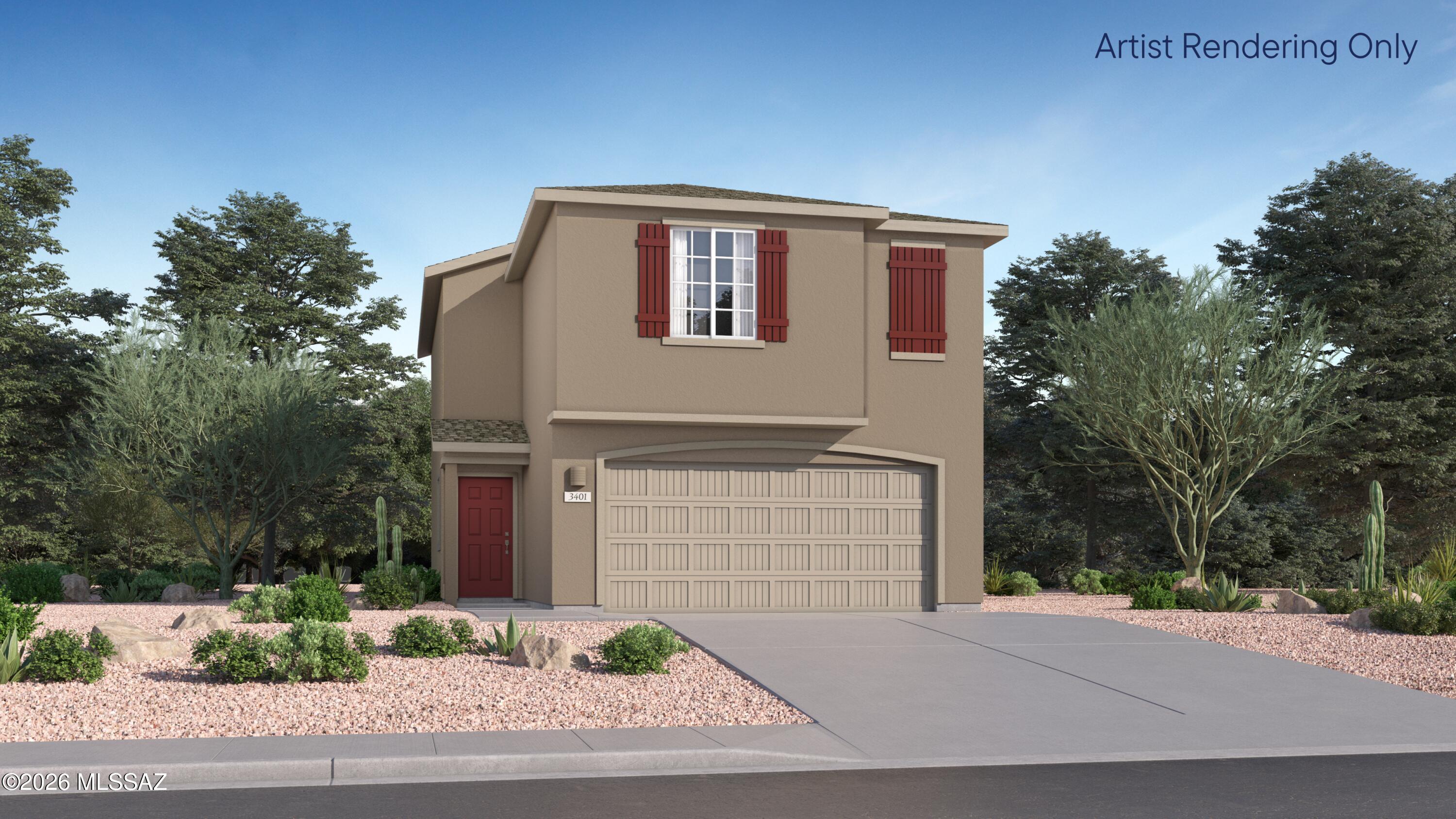 This new two-story home provides a spacious and modern layout ideal for any lifestyle. On the first floor, an open plan blends a chef-inspired kitchen, family room and dining area for seamless transitions and everyday multitasking. Three bedrooms provide optimal comfort with a private location on the second floor, including a lavish owner's suite at the back of the home with a full bathroom and walk-in closet. A convenient loft is just steps from the bedrooms, providing a flexible area ready for entertaining, recreation and more. Our homes come with Quartz Countertops, Frigidaire Stainless Steel Appliances, Rinnai Tankless Water Heaters, Post-Tension Foundation, Taexx built-in pest control system, Radiant barrier roof decking, 2'' Faux Wood Blinds and more!
